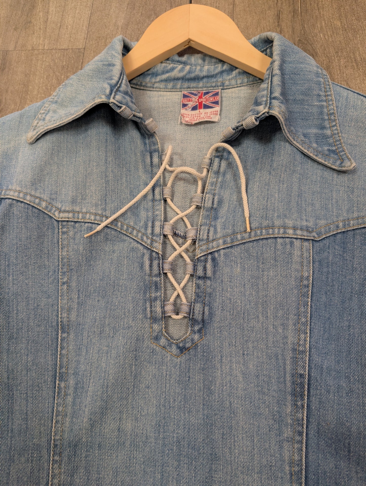 1970s Brittania lace up denim shirt