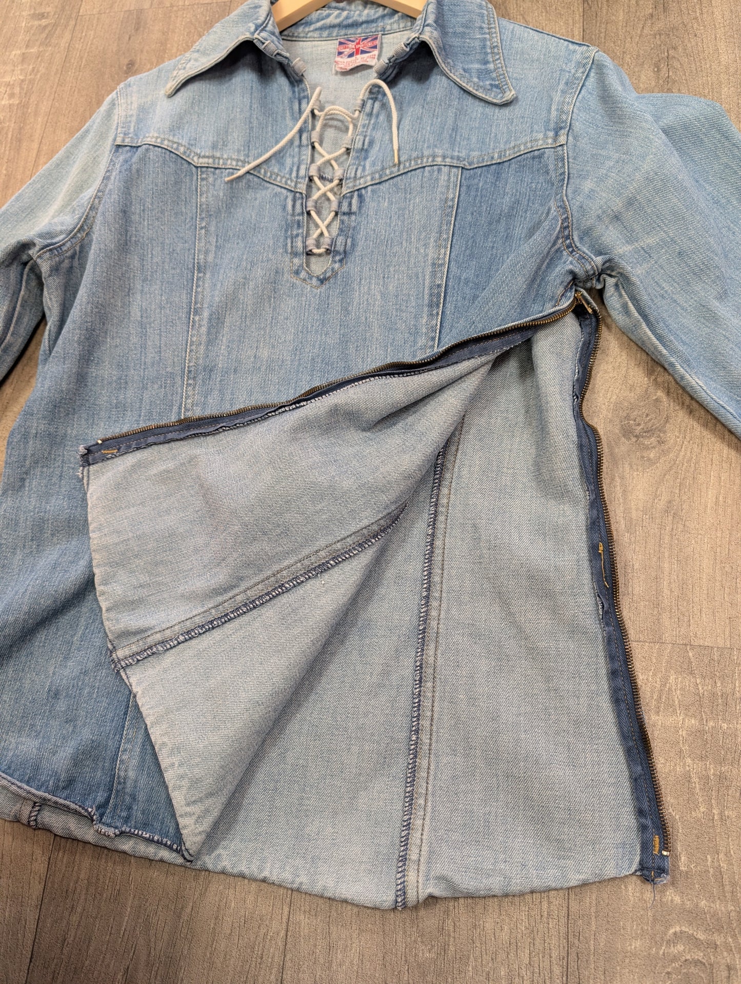 1970s Brittania lace up denim shirt