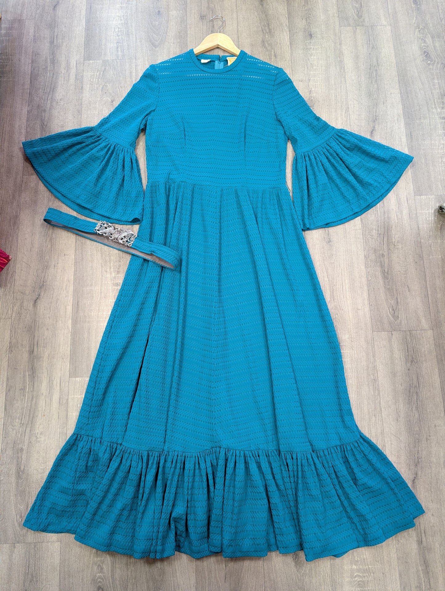 1970s Berkertex maxi dress & belt - L/16