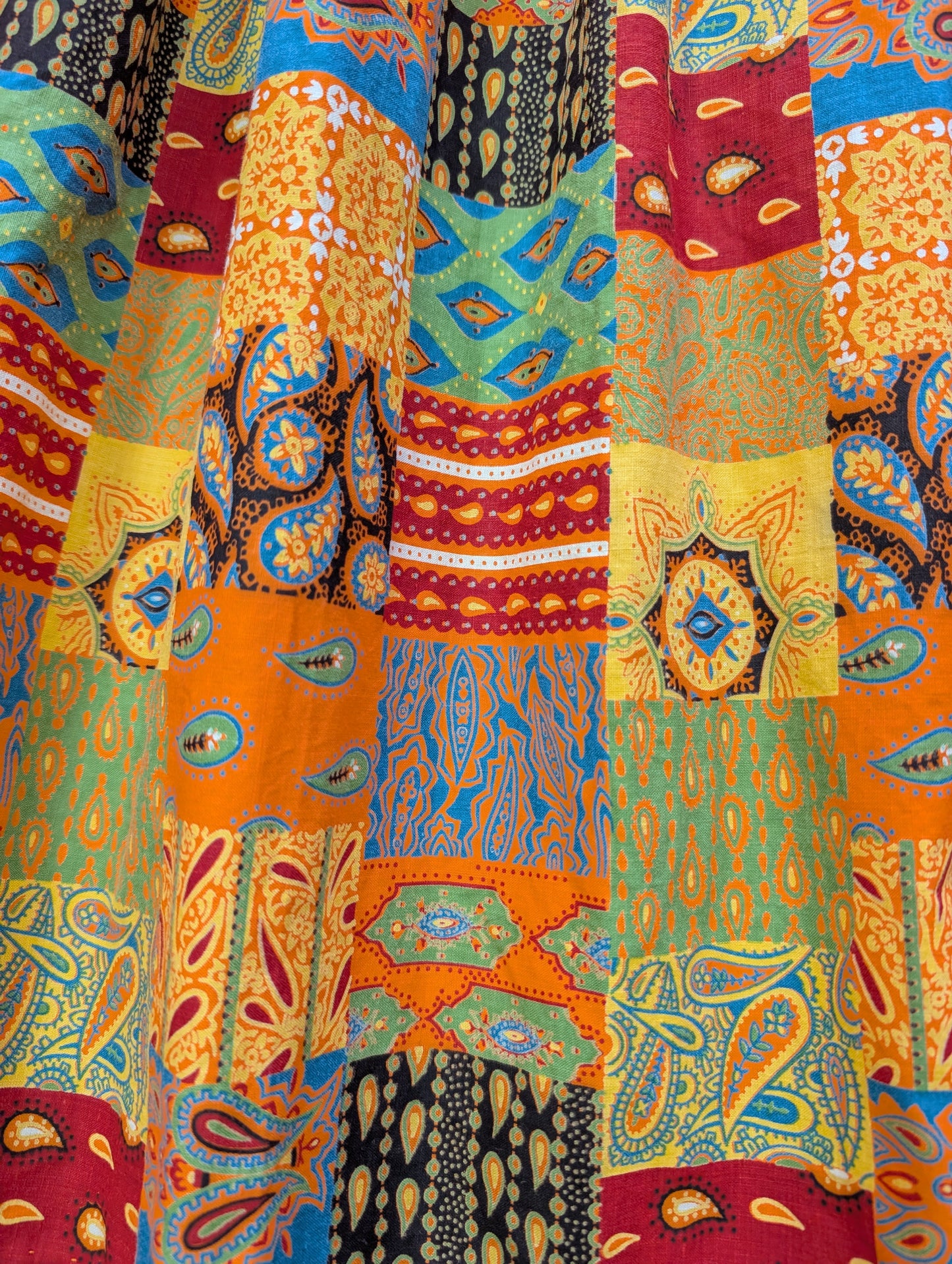 Early 1960s patchwork print cotton skirt
