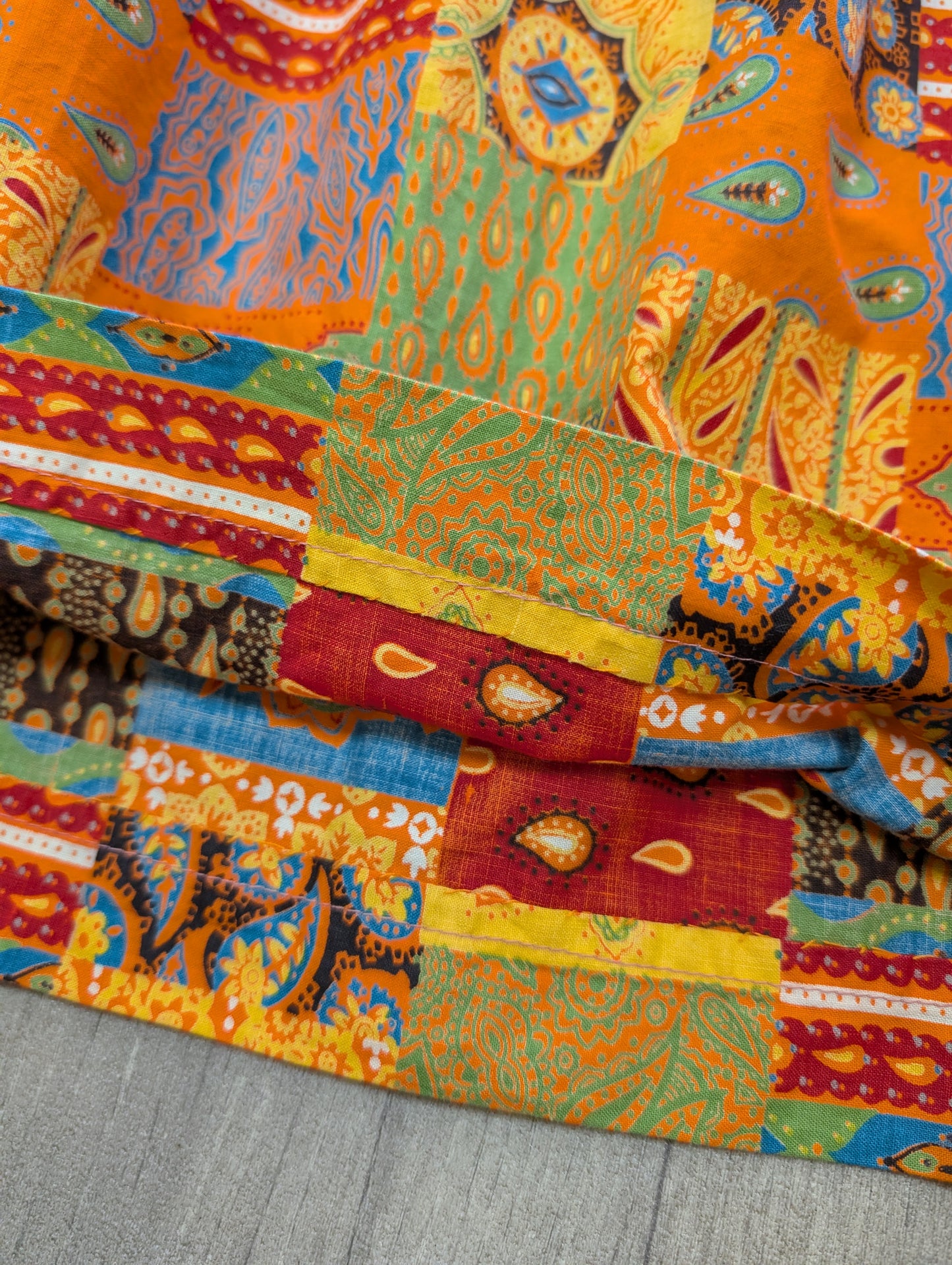 Early 1960s patchwork print cotton skirt