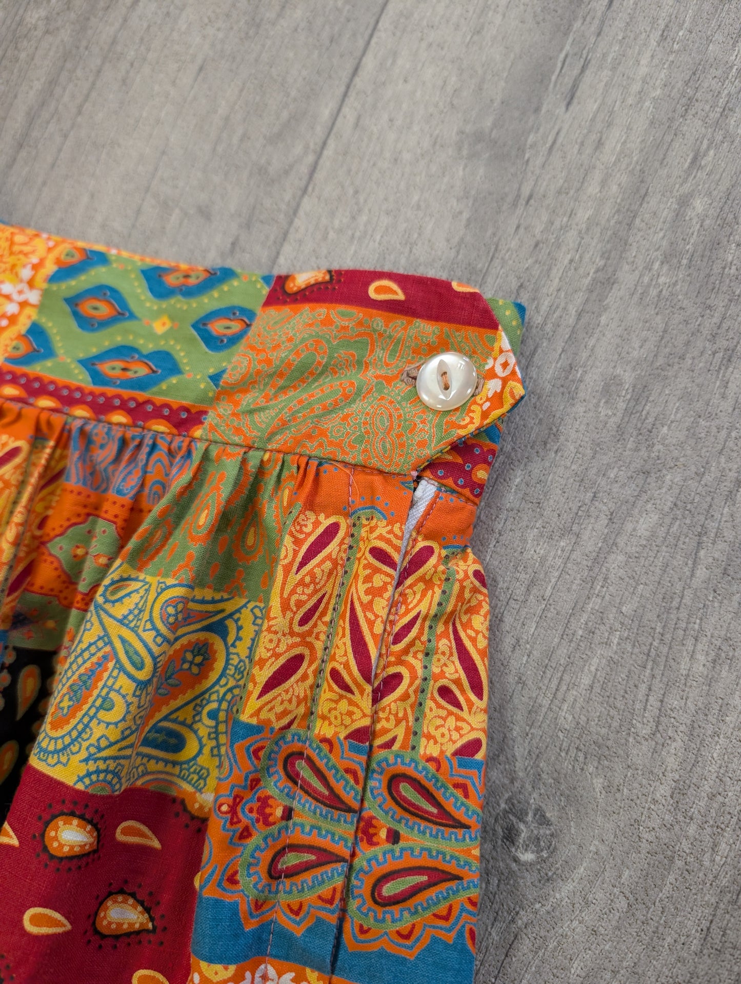 Early 1960s patchwork print cotton skirt