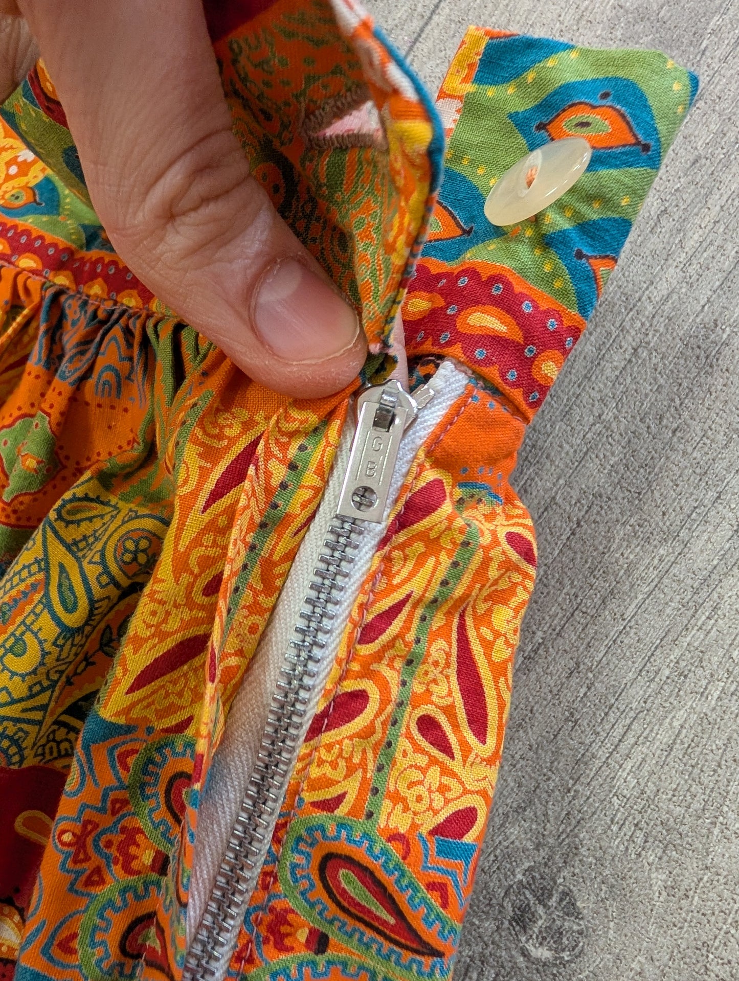 Early 1960s patchwork print cotton skirt