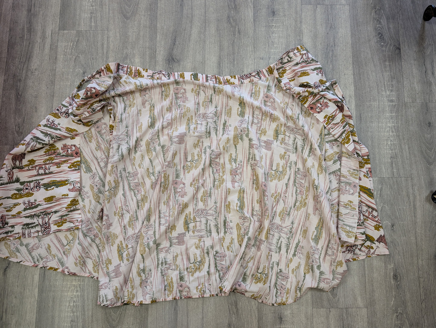 1970s safari animal novelty print wrap skirt - S