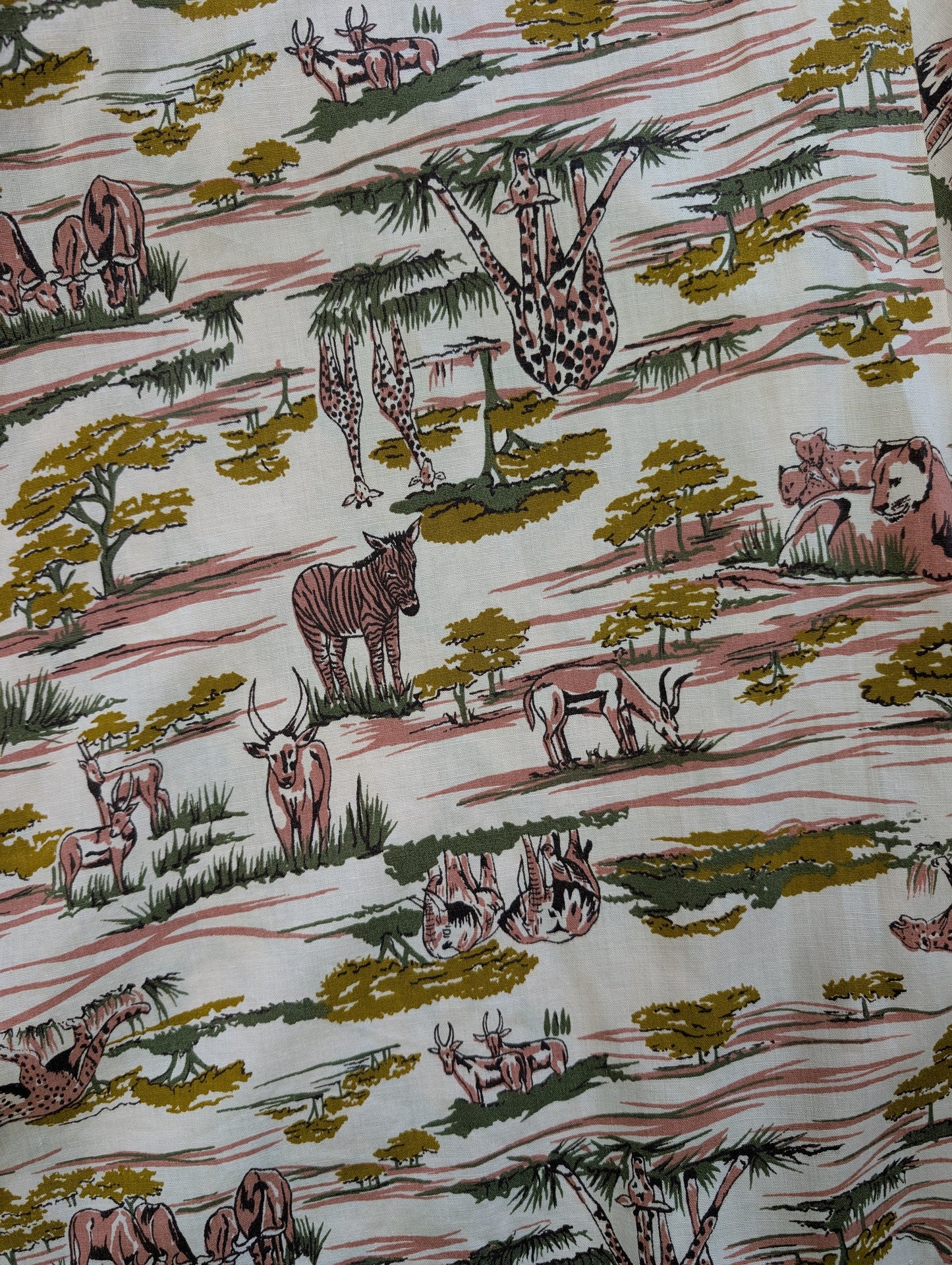 1970s safari animal novelty print wrap skirt - S