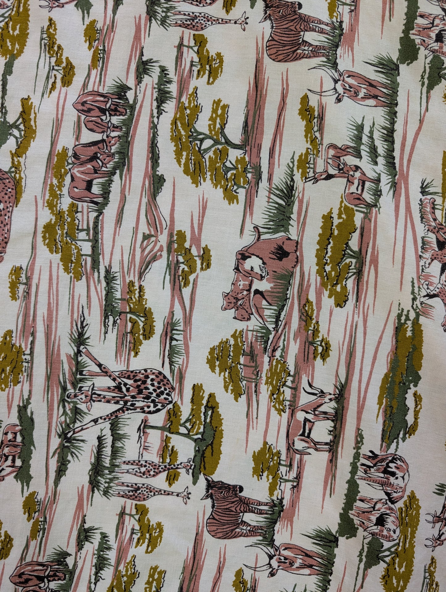 1970s safari animal novelty print wrap skirt - S