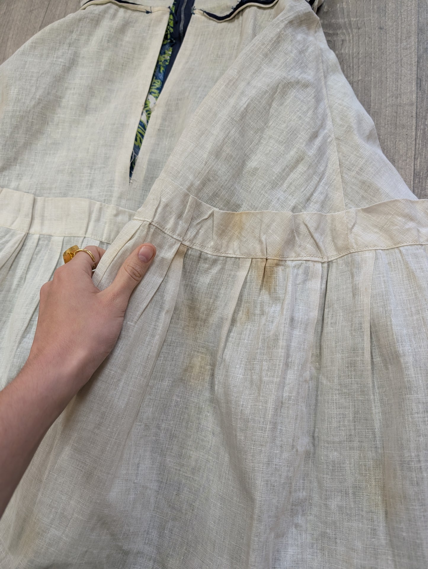 1950s Peter Robinson paisley strapless dress & shawl - XS/6
