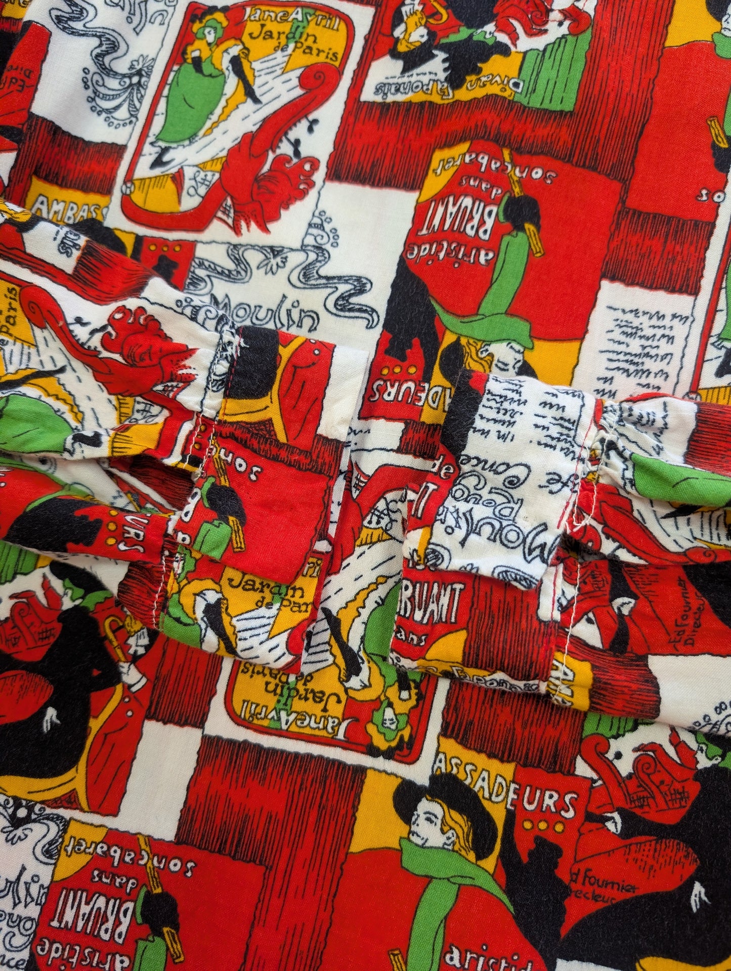 1970s Toulouse Lautrec print blouse - M