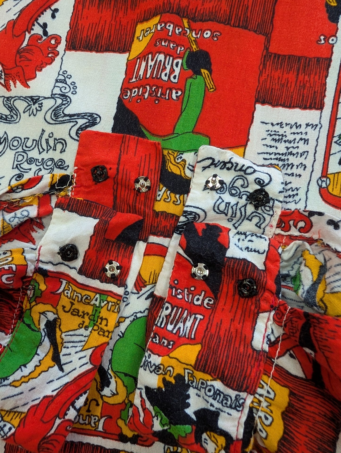 1970s Toulouse Lautrec print blouse - M
