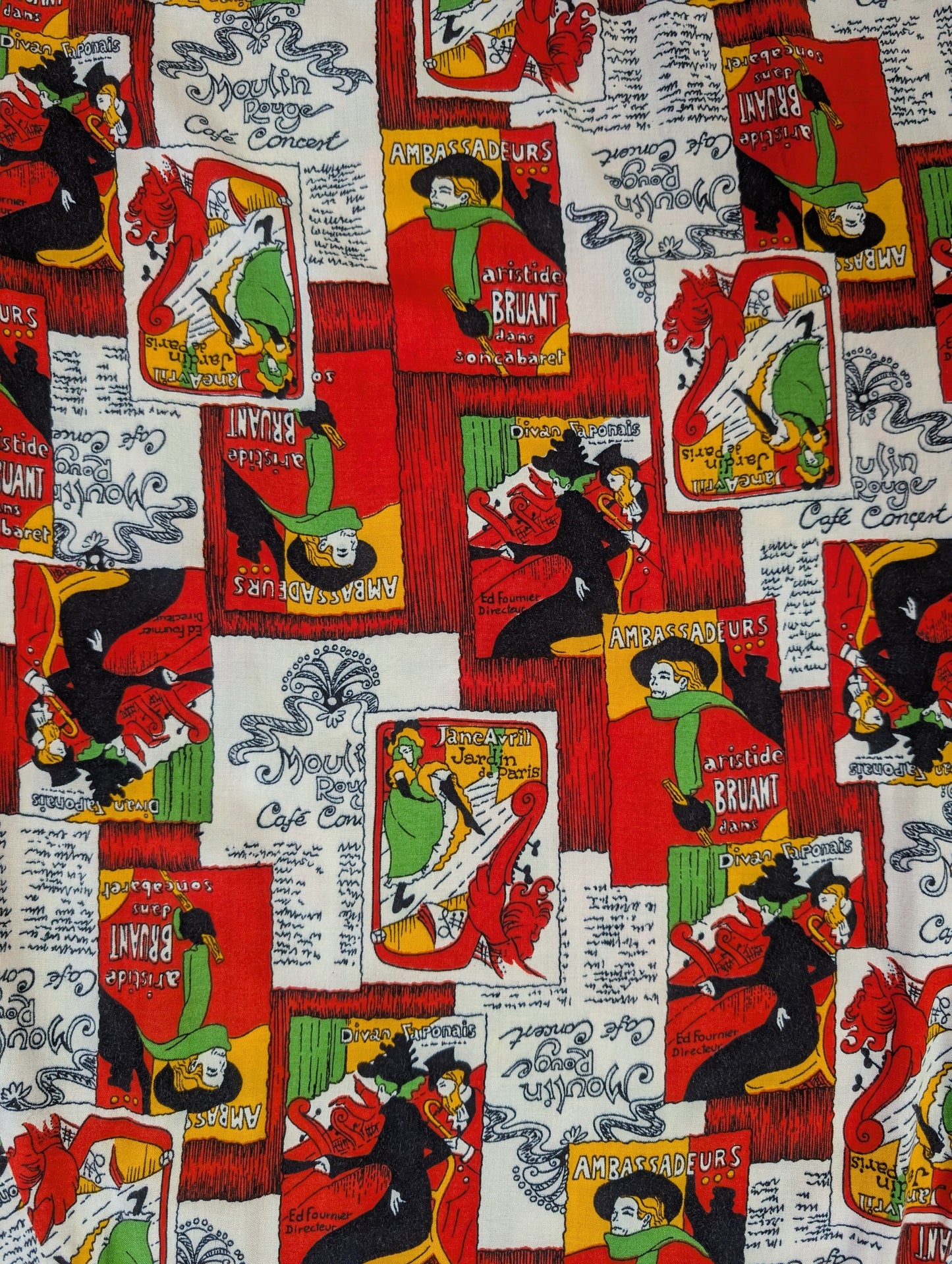 1970s Toulouse Lautrec print blouse - M