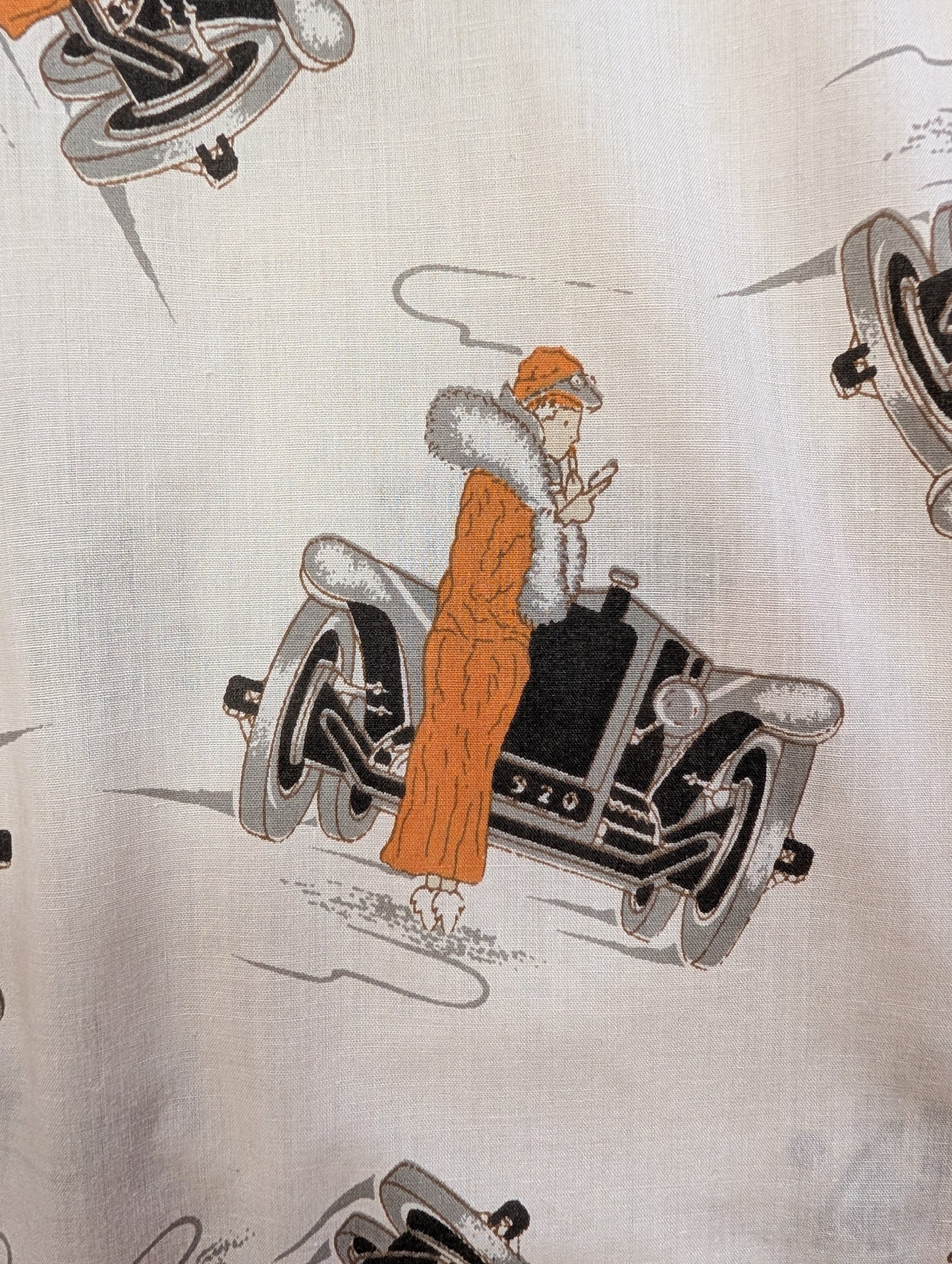 1970s Dickens novelty Art Deco print shirt