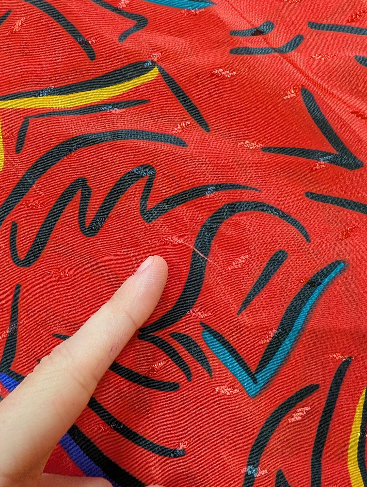 1980s red halter neck abstract print dress - S/10