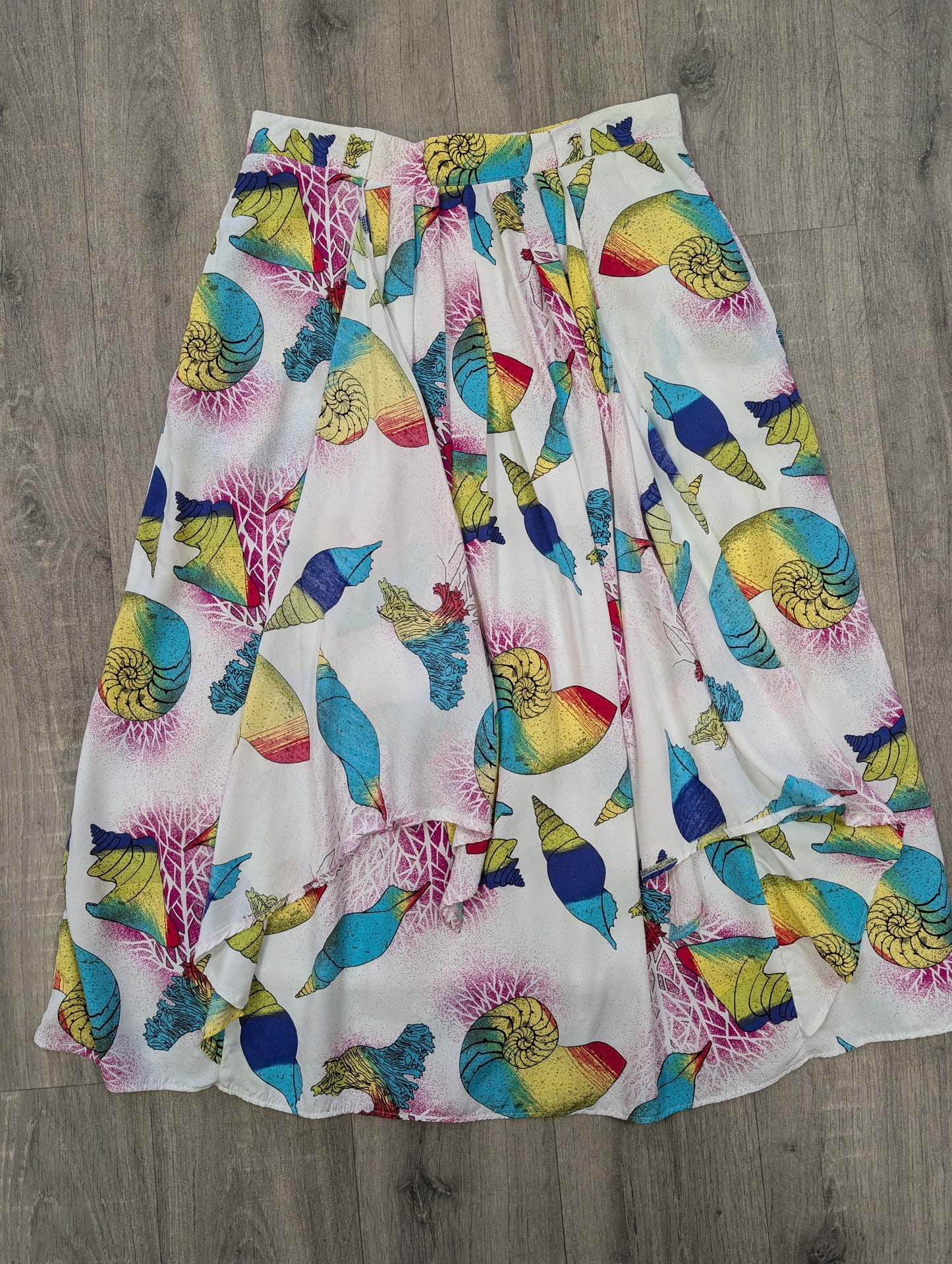 1980s novelty seashell print skirt - 30" waist