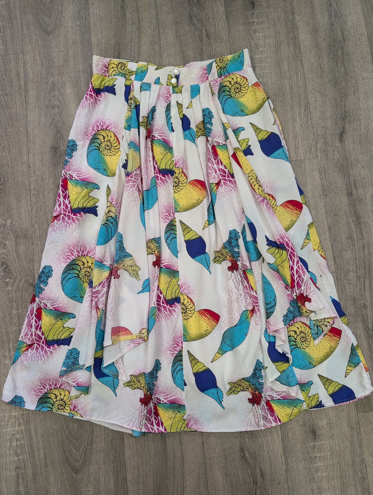 1980s novelty seashell print skirt - 30" waist