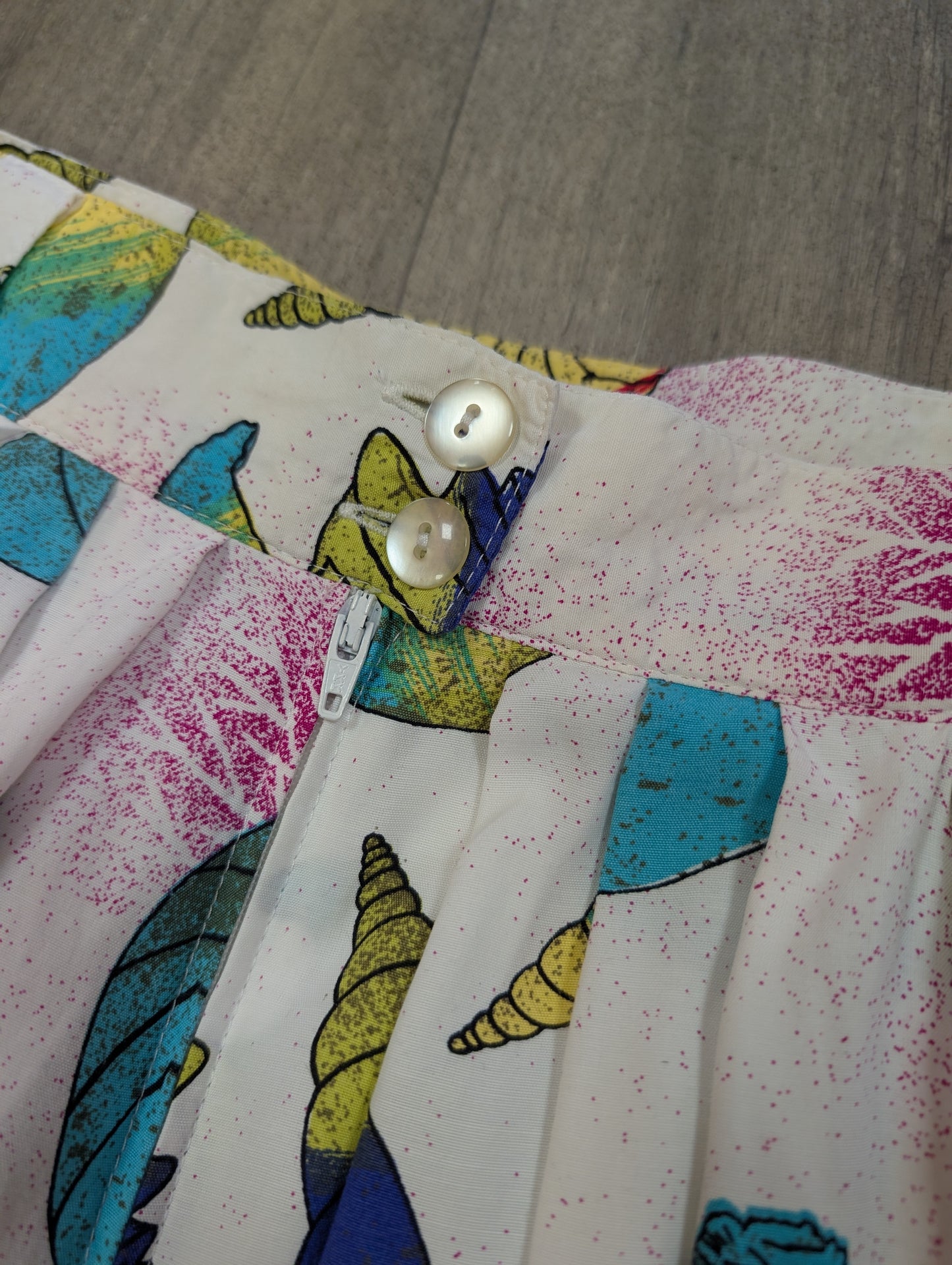 1980s novelty seashell print skirt - 30" waist