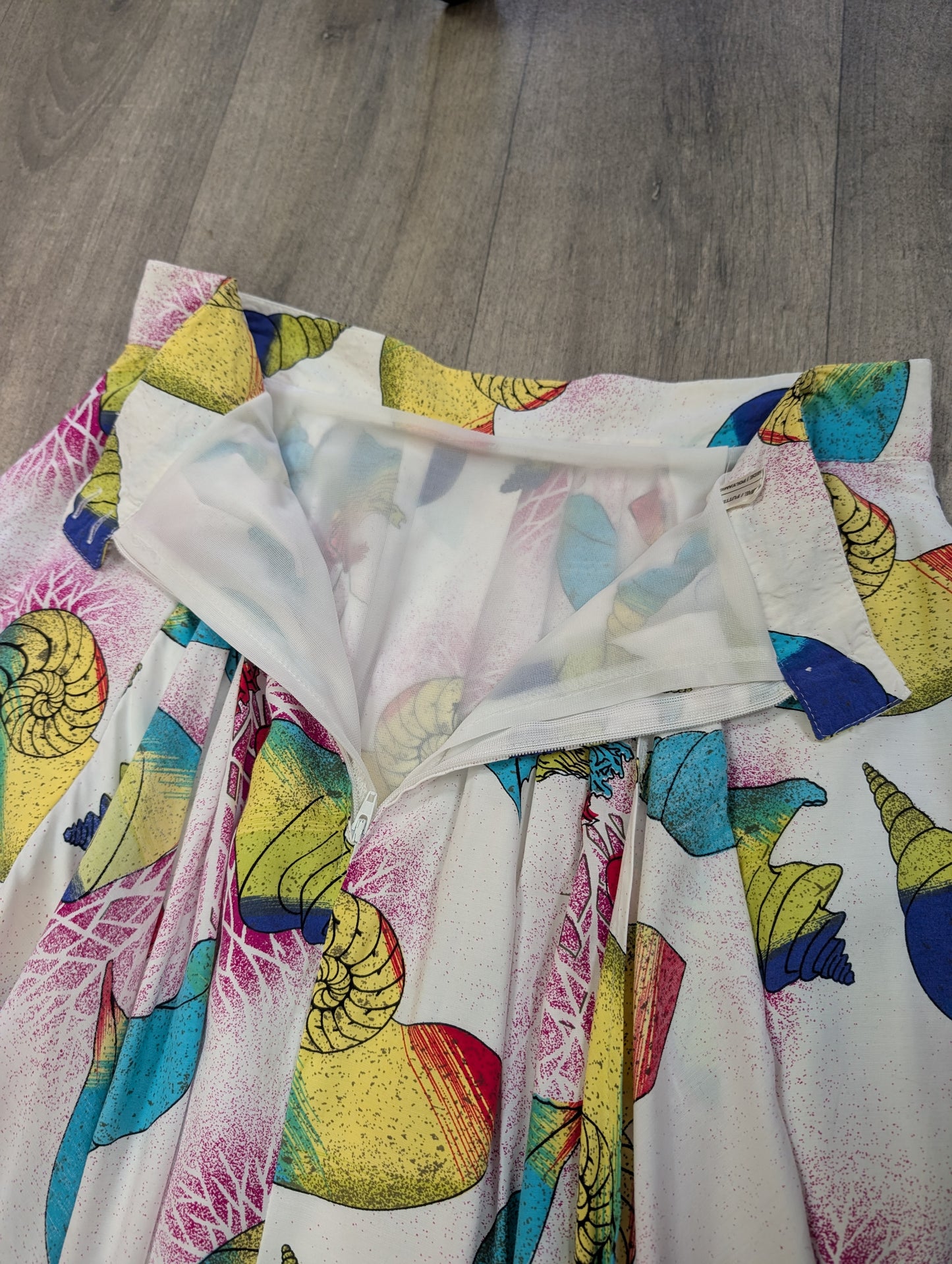 1980s novelty seashell print skirt - 30" waist