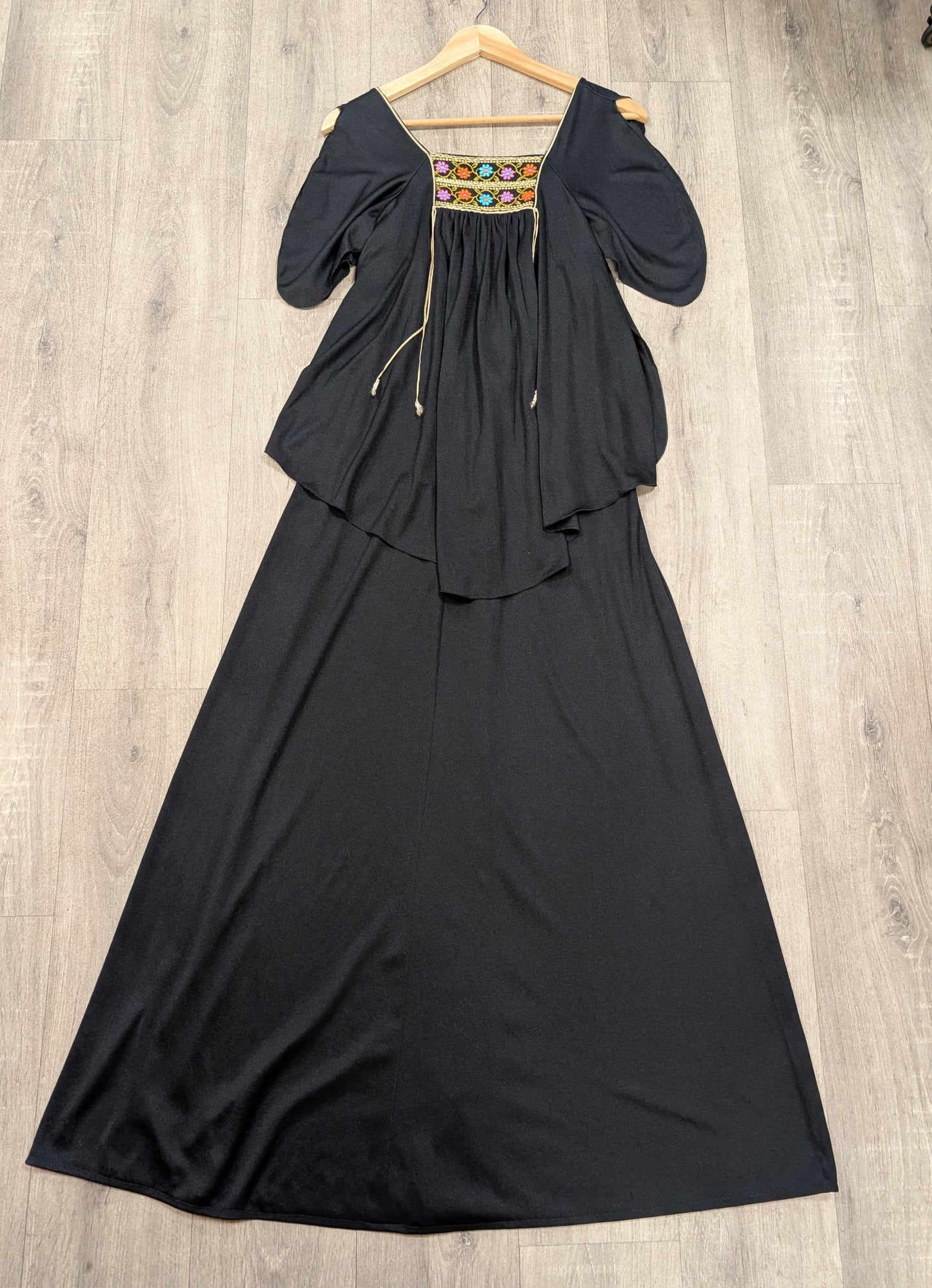 1970s Mr Darren black maxi dress - S/8
