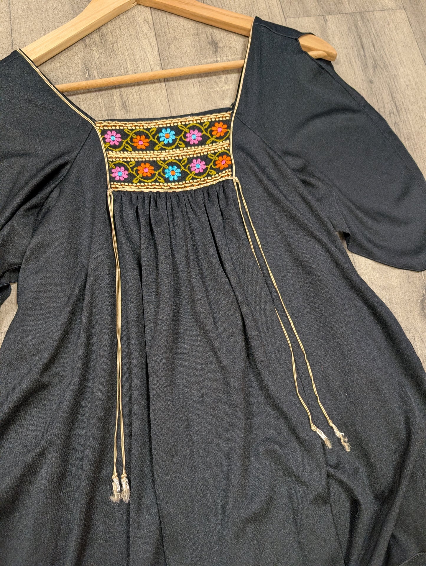 1970s Mr Darren black maxi dress - S/8