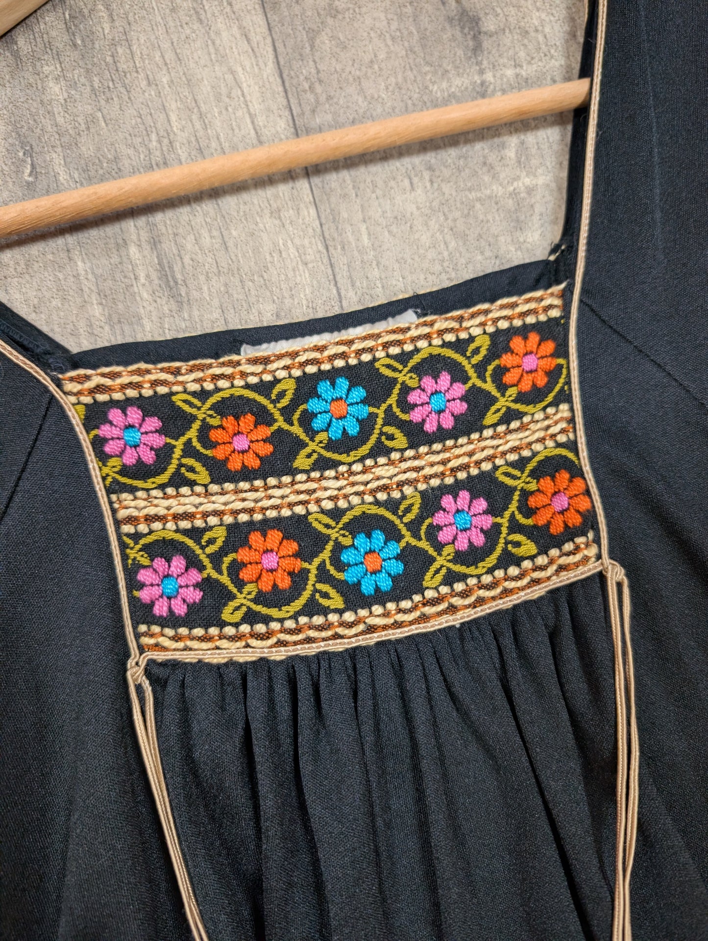 1970s Mr Darren black maxi dress - S/8