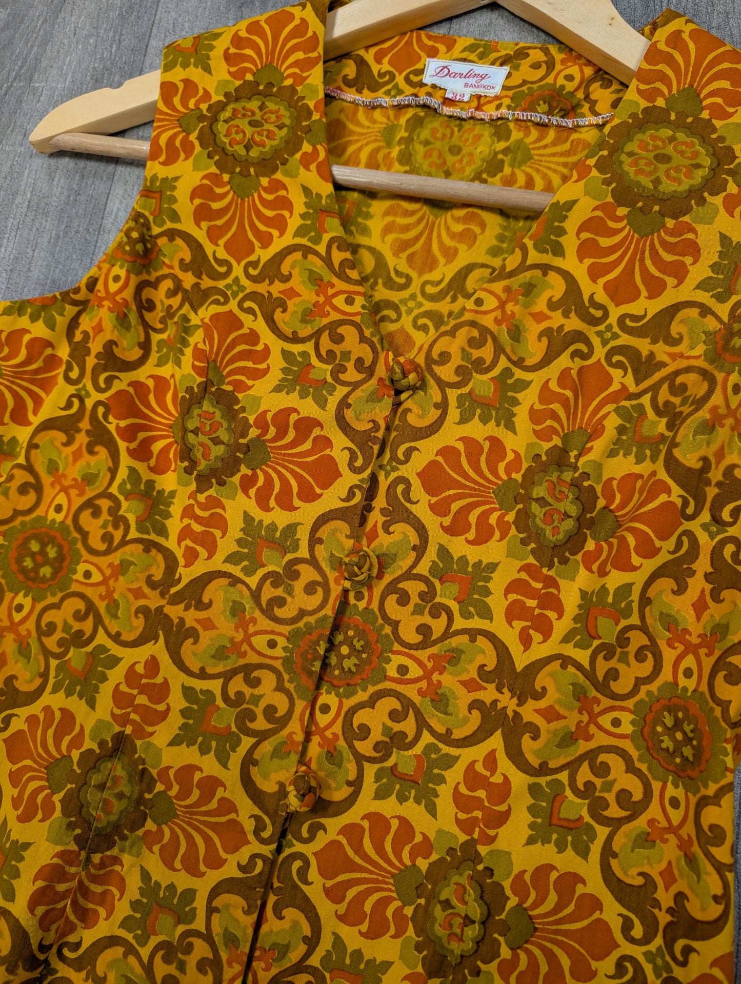 1960s Darling Bangkok psychedelic cotton dress - S/8