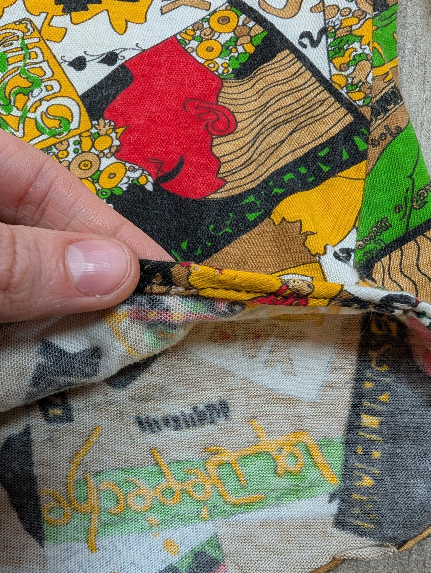 1970s Mr Bennett novelty print cotton vest top - XS/S