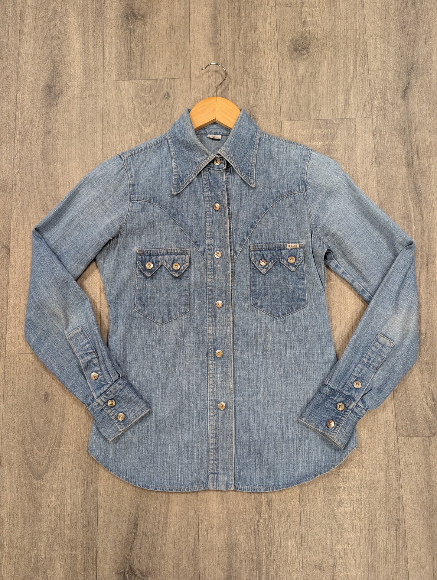1970s Gul & Bla denim western shirt - XS/S
