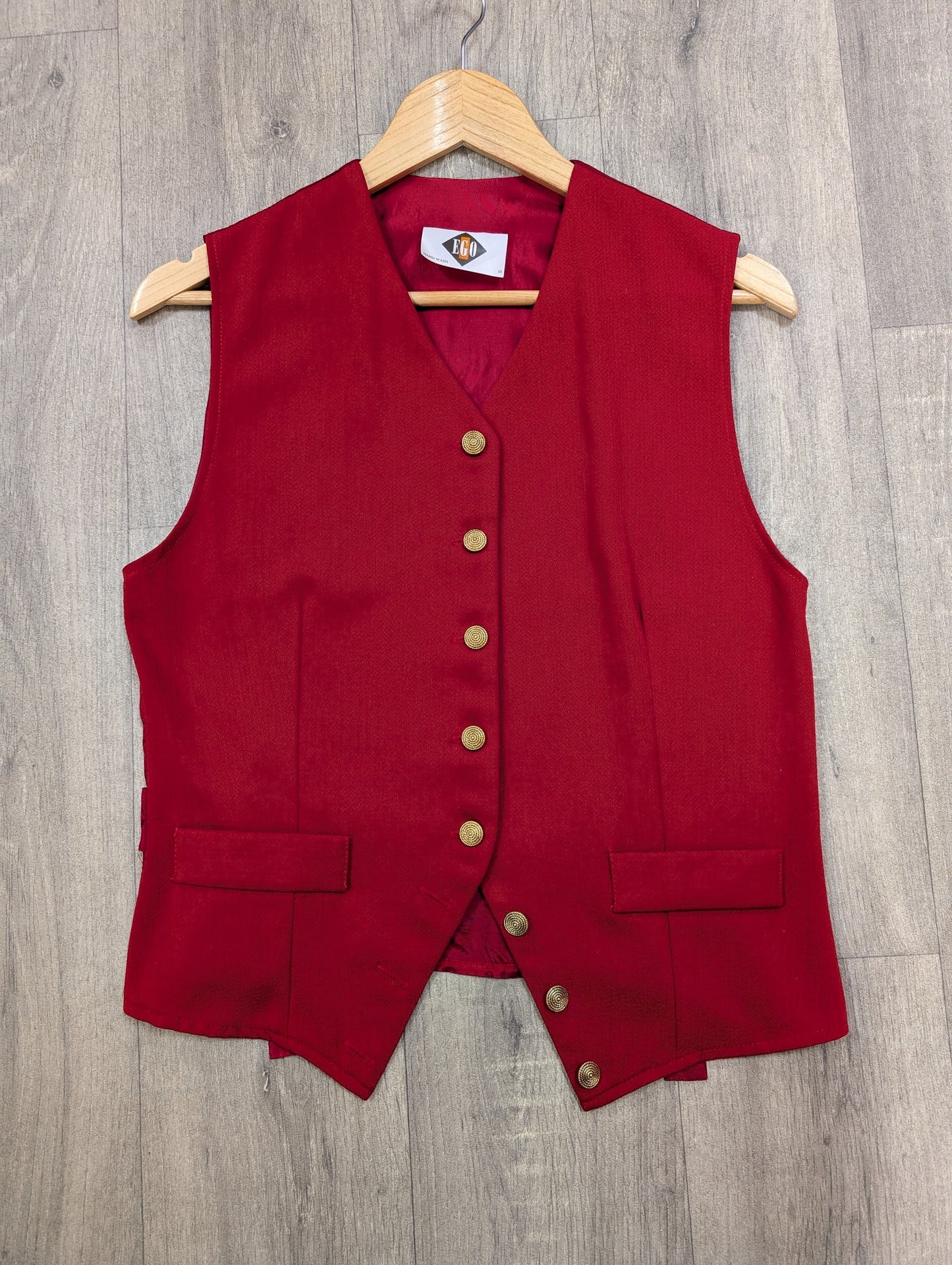 1980s Ego red waistcoat - S