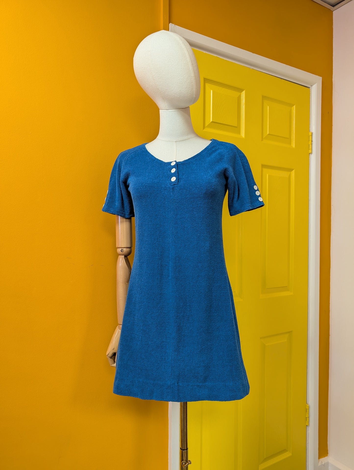 1960s Kweens of Chelsea towelling mini dress - XS/S