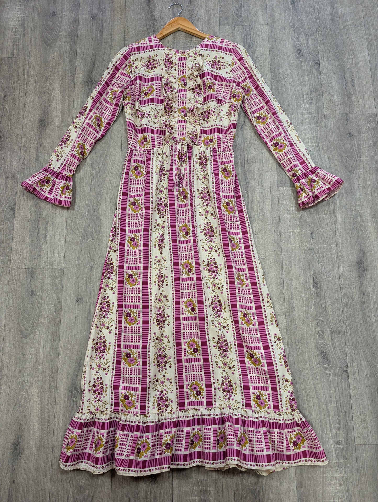 1970s floral cotton dress - S/10