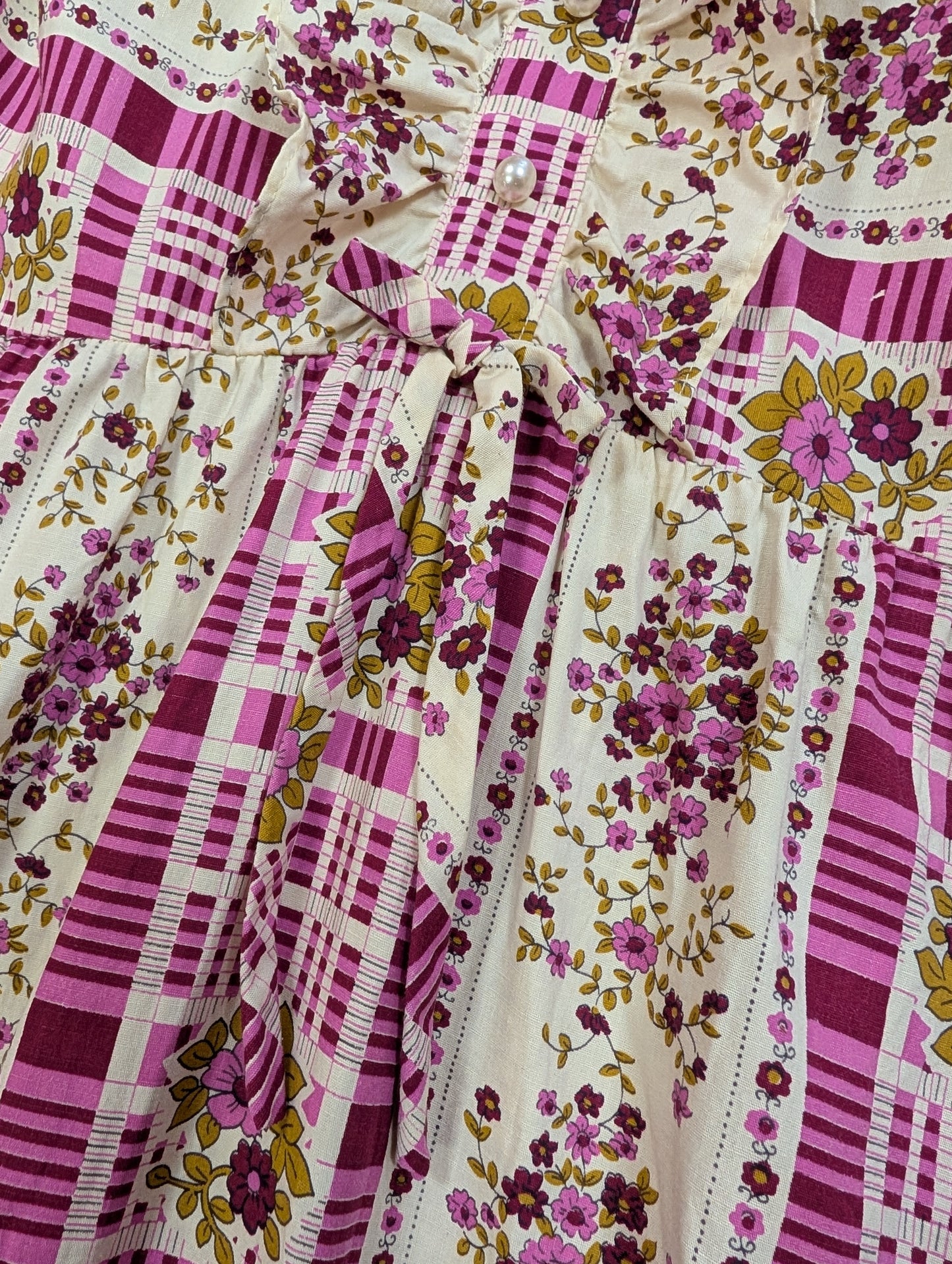 1970s floral cotton dress - S/10