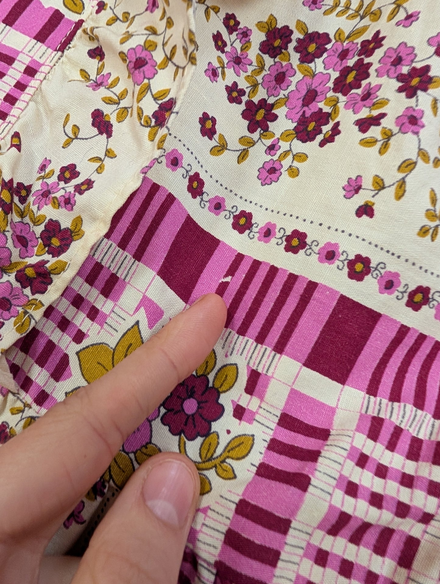 1970s floral cotton dress - S/10