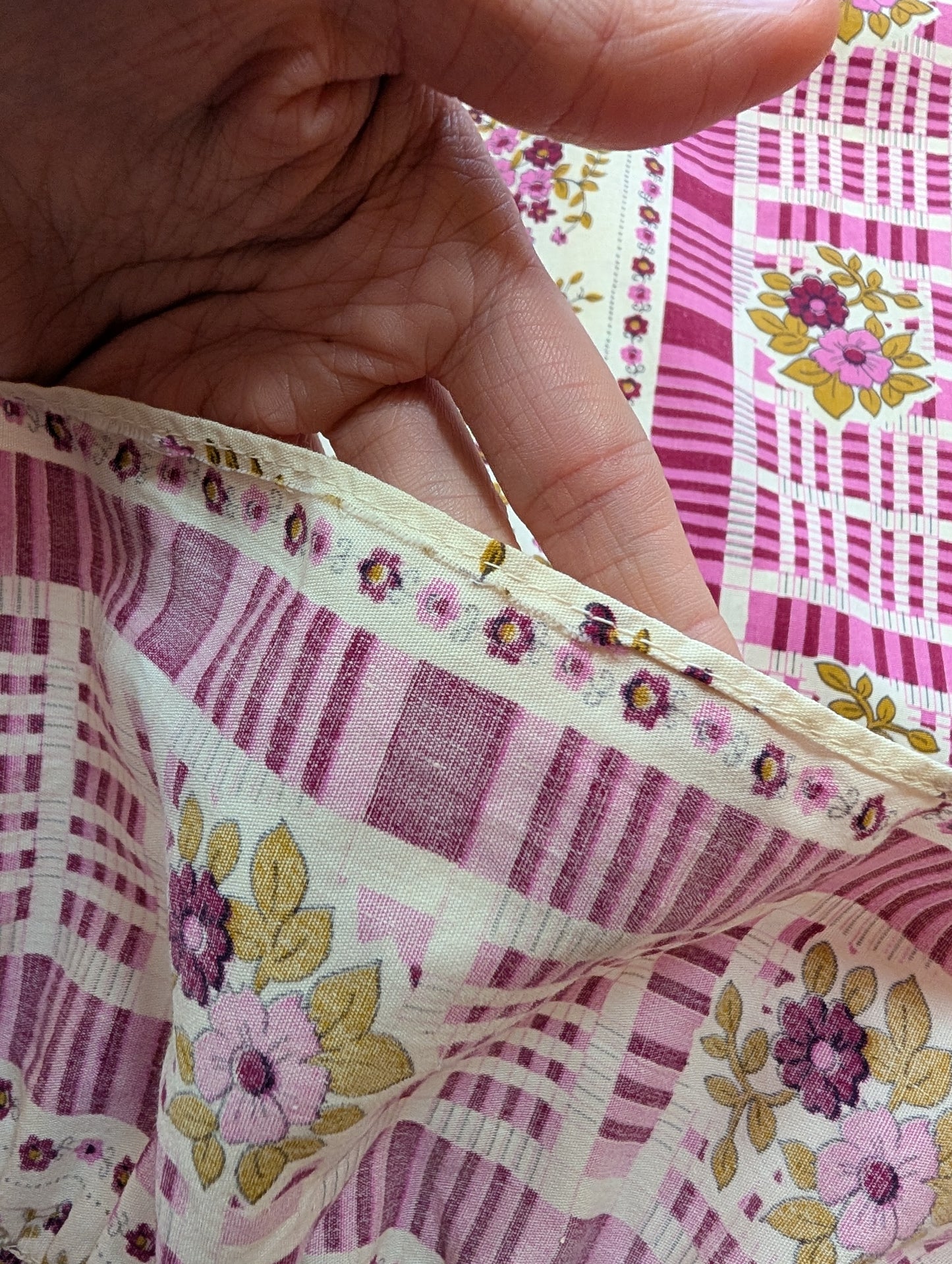 1970s floral cotton dress - S/10