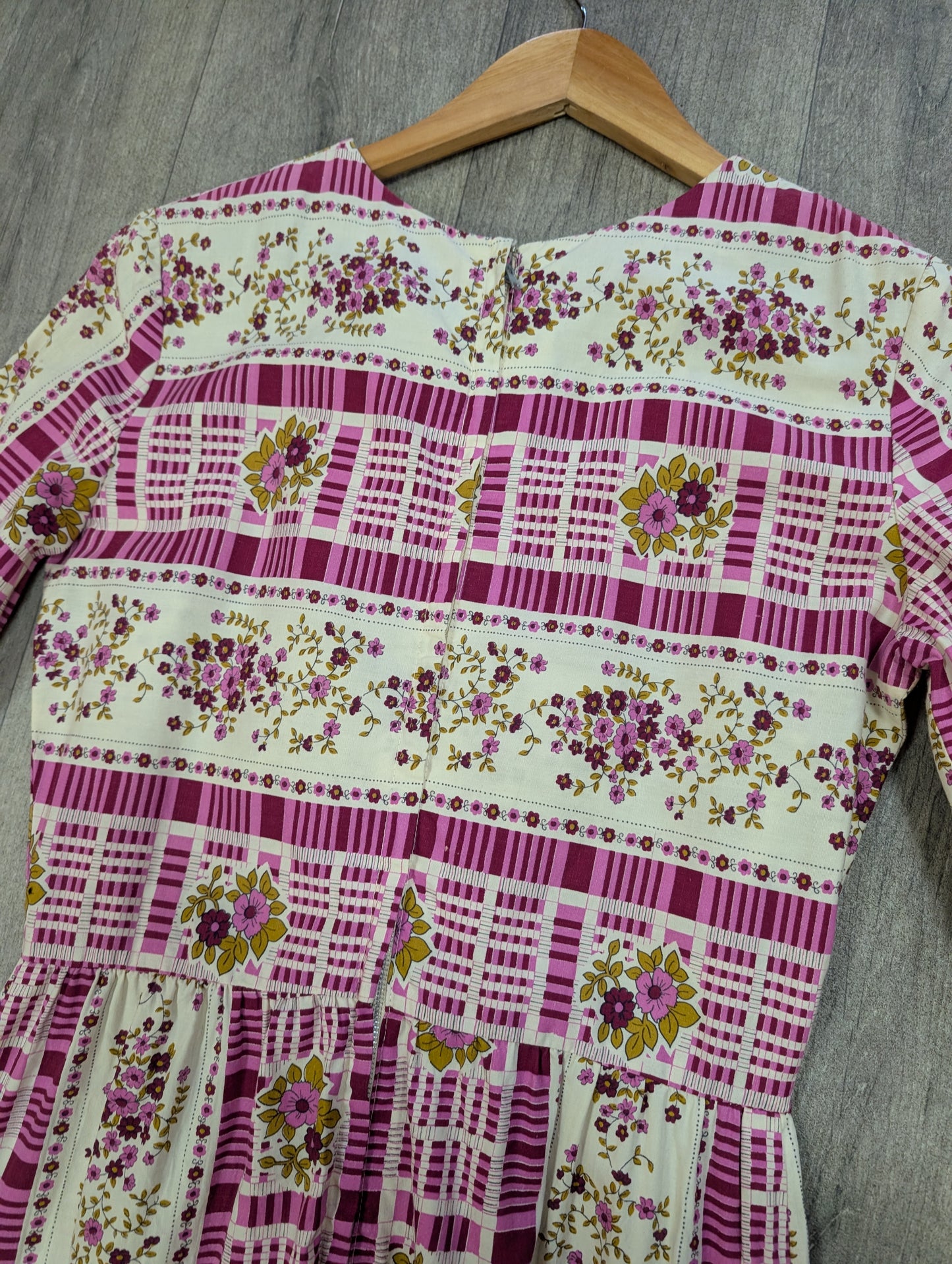 1970s floral cotton dress - S/10