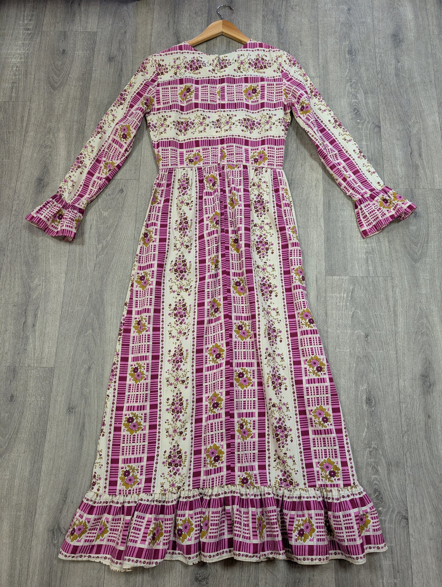 1970s floral cotton dress - S/10