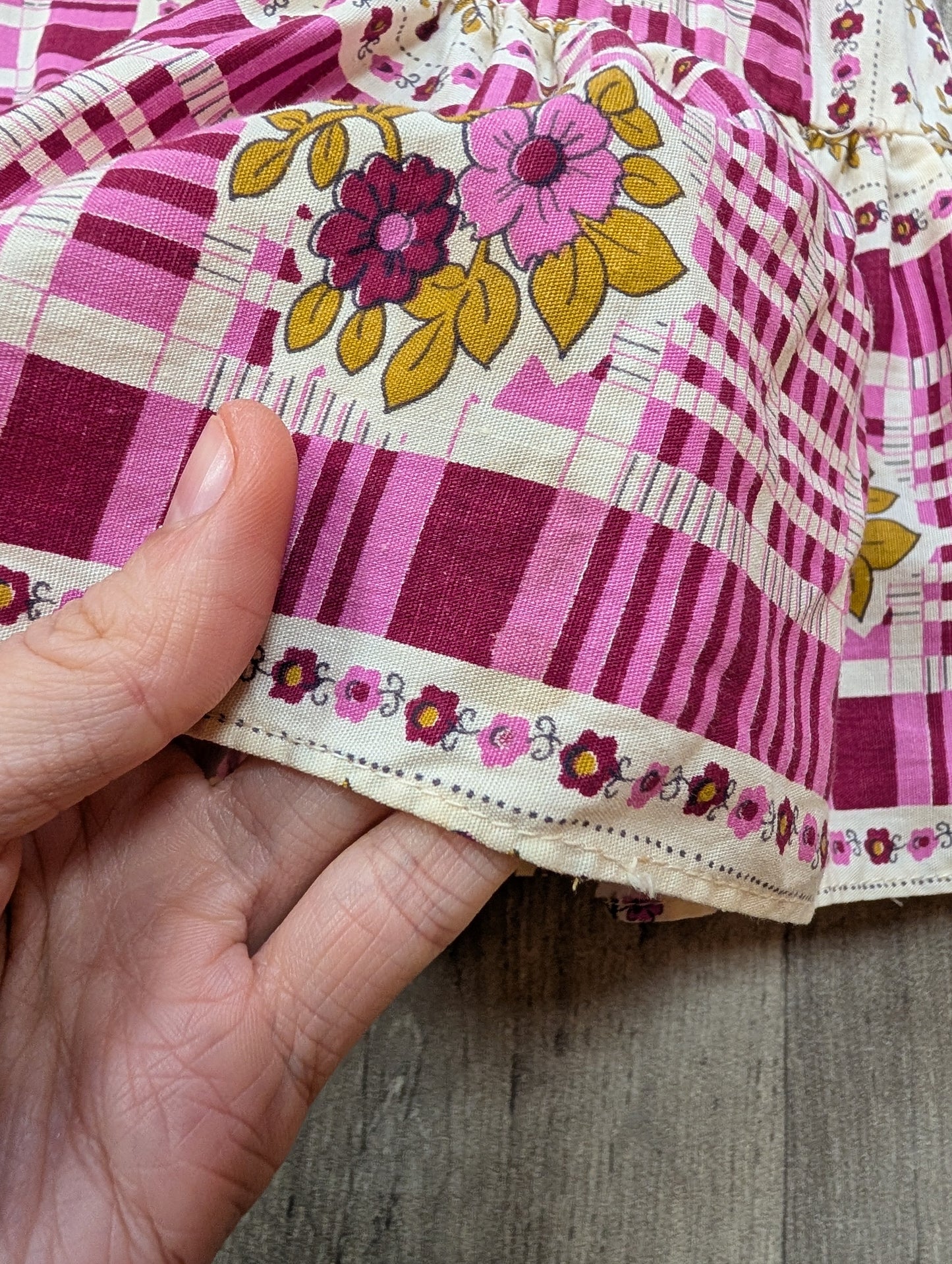 1970s floral cotton dress - S/10