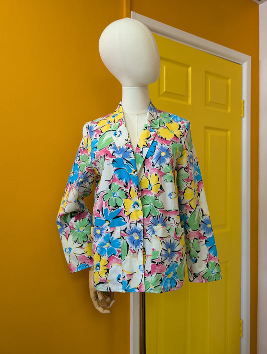 1980s St Michael floral cotton jacket - S