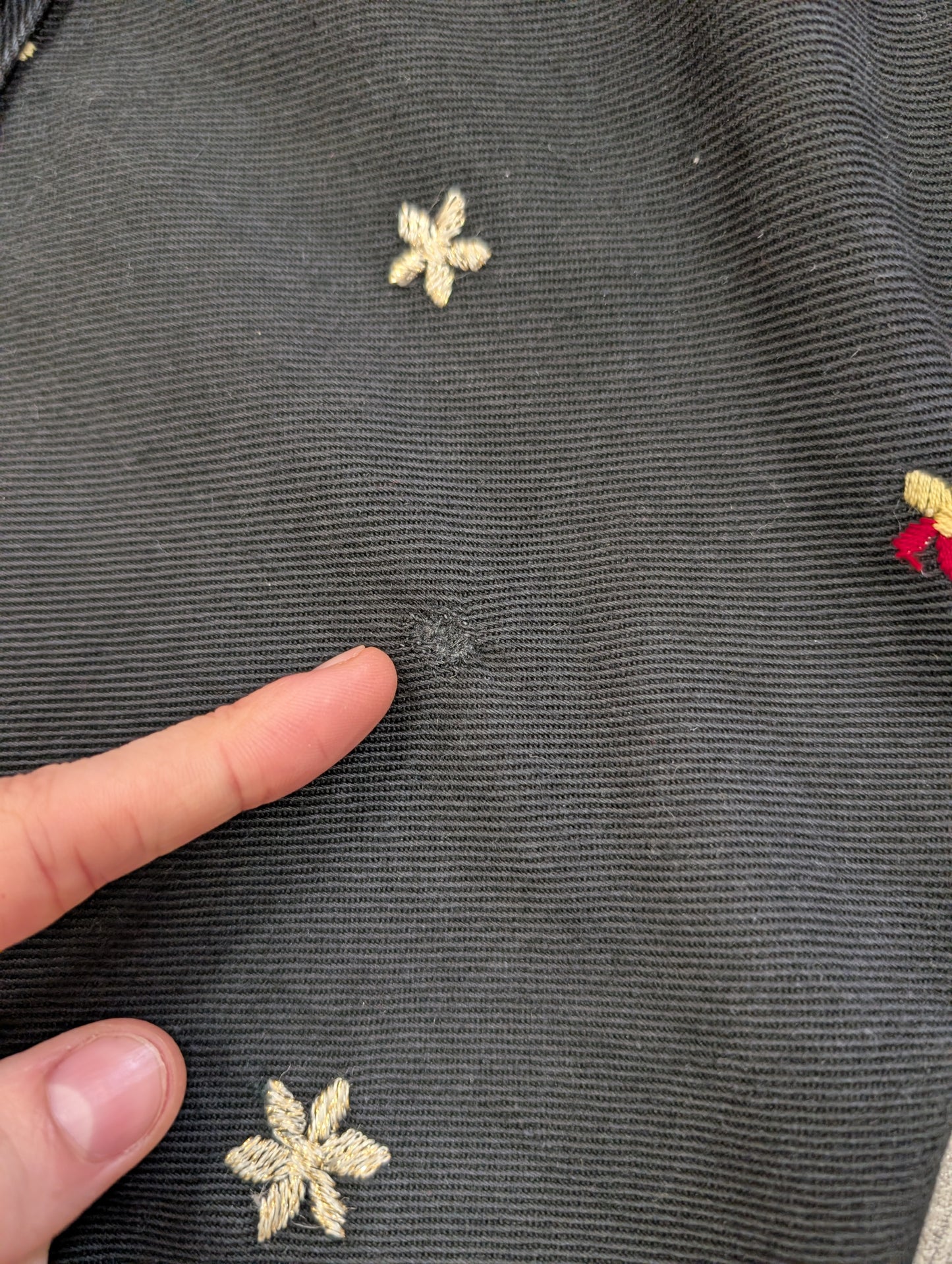 1970s embroidered denim dress - XS