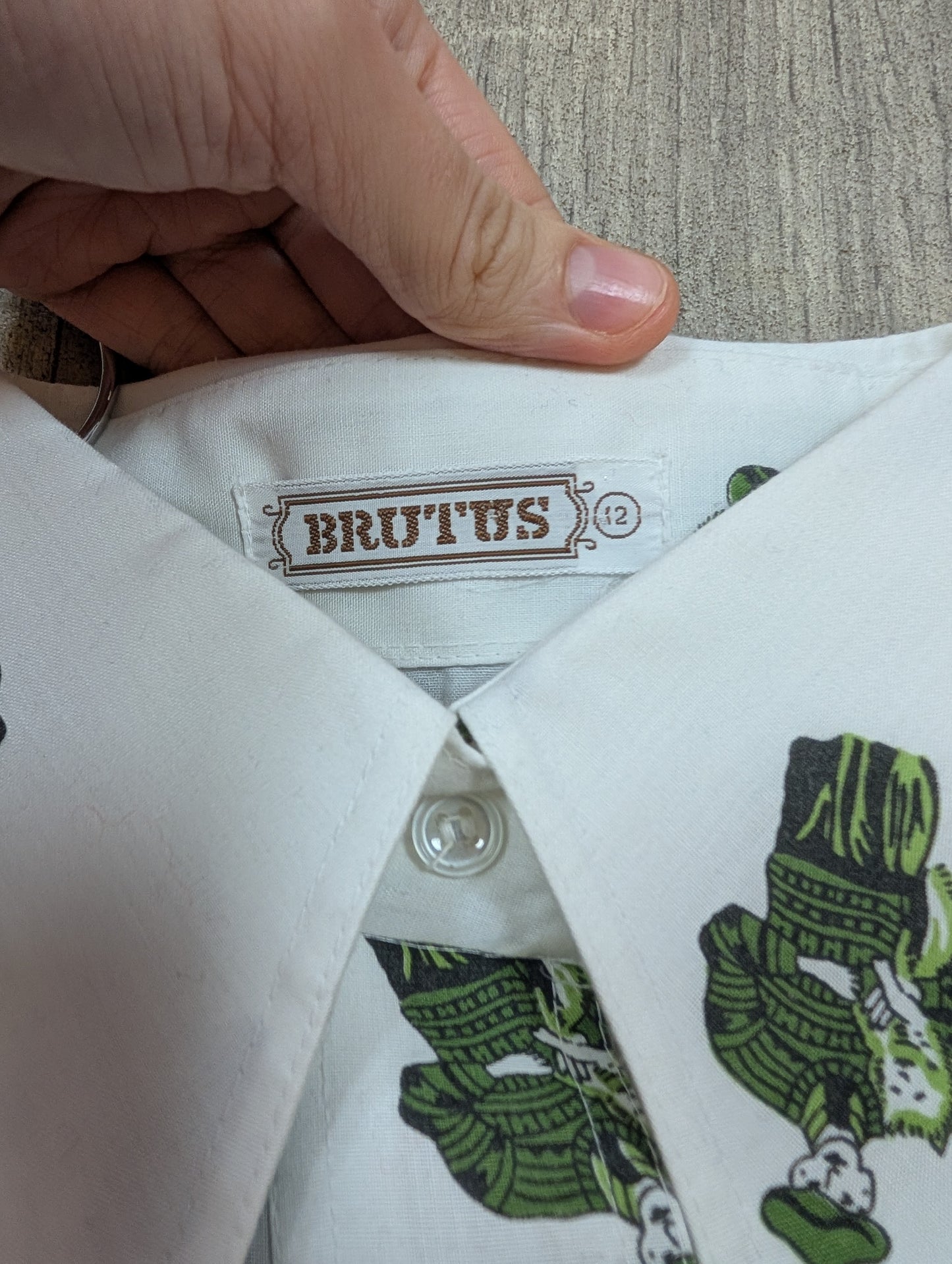 1970s Brutus novelty print dagger collar shirt - XS/S