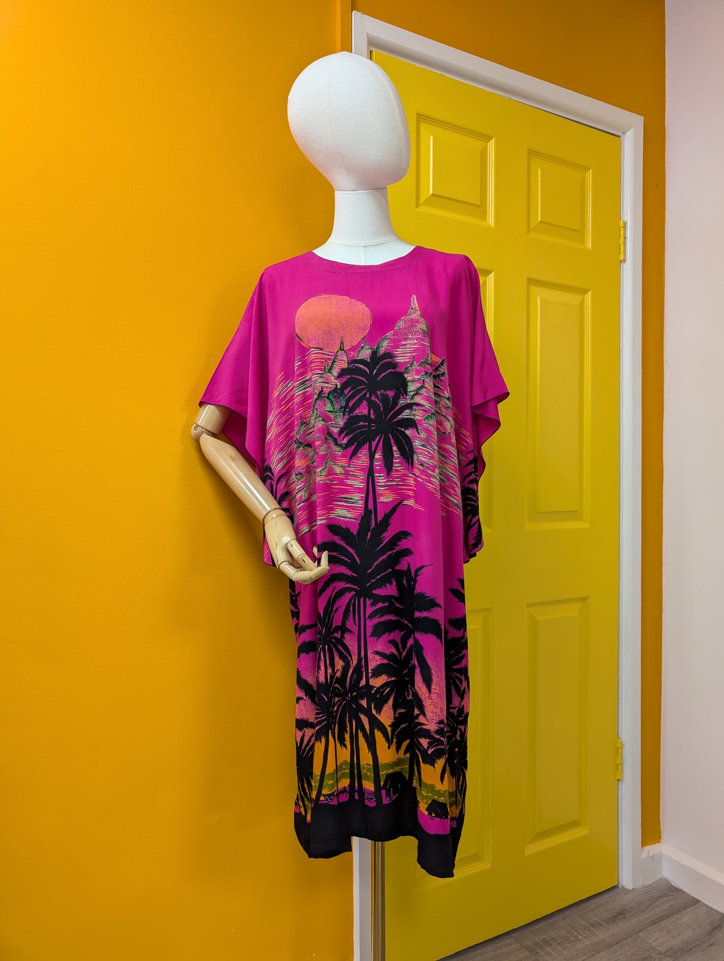 1980s Elok batik kaftan