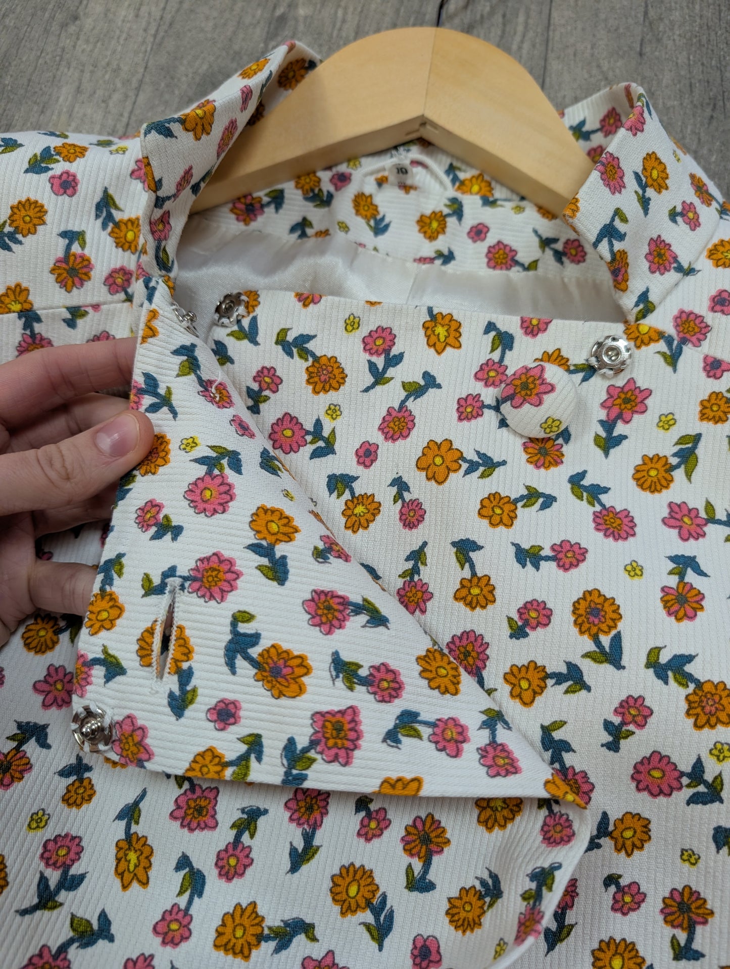 1960s Wallis floral cotton coat - XS