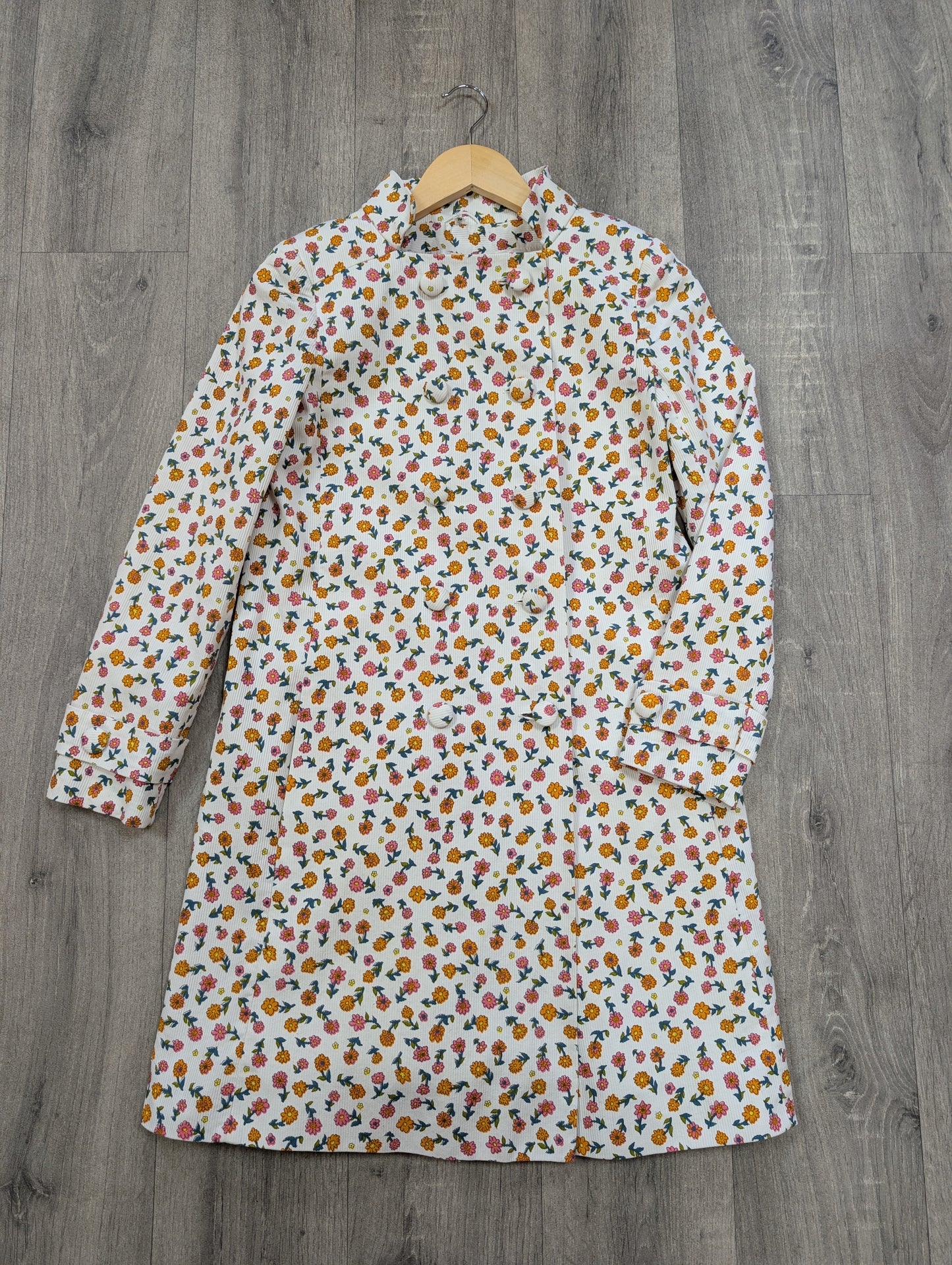 1960s Wallis floral cotton coat - XS