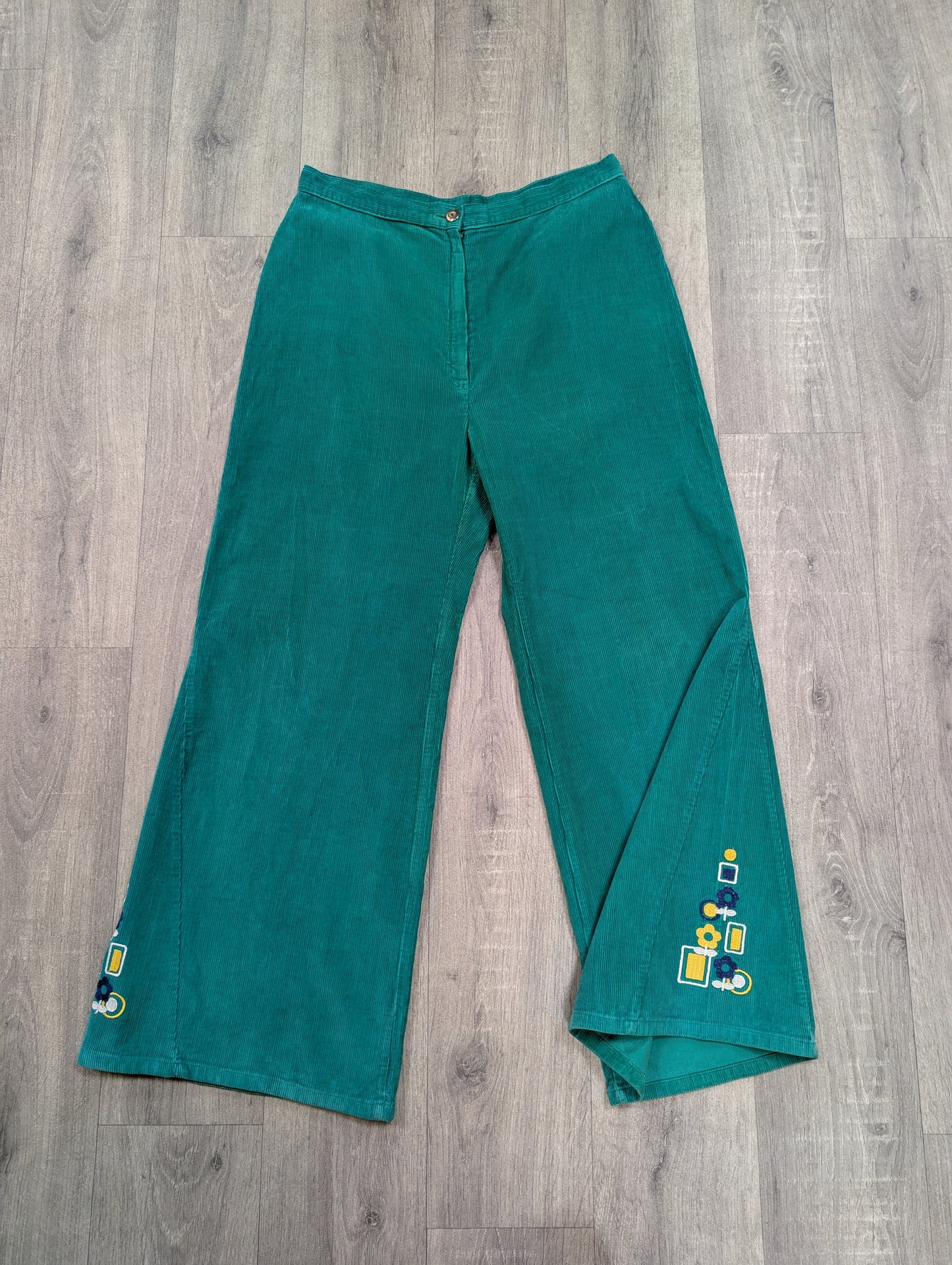 1970s St Michael green corduroy trousers - 32" waist