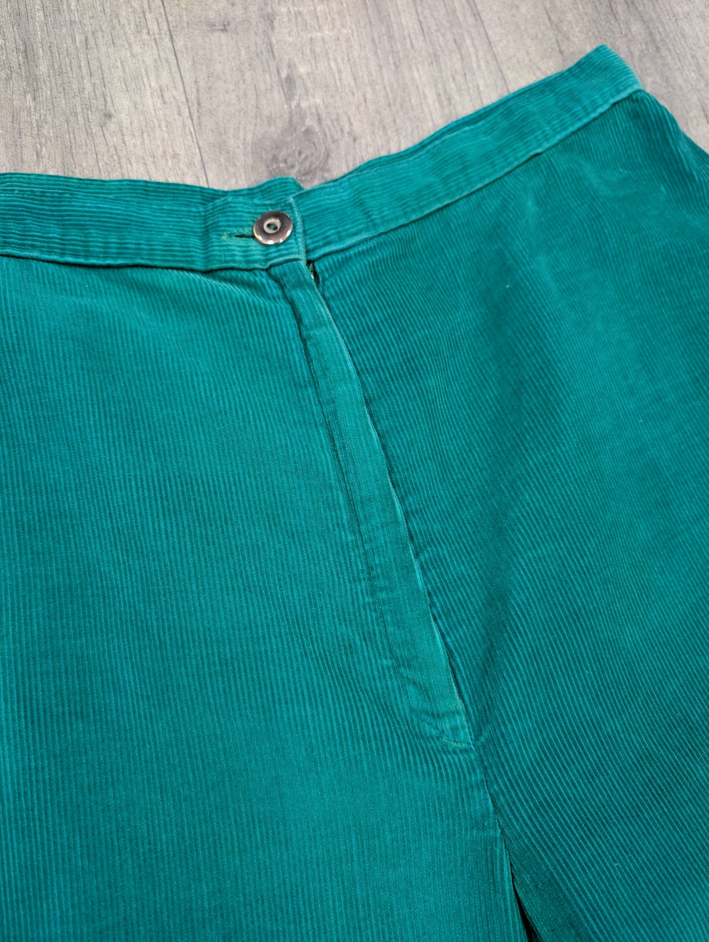 1970s St Michael green corduroy trousers - 32" waist