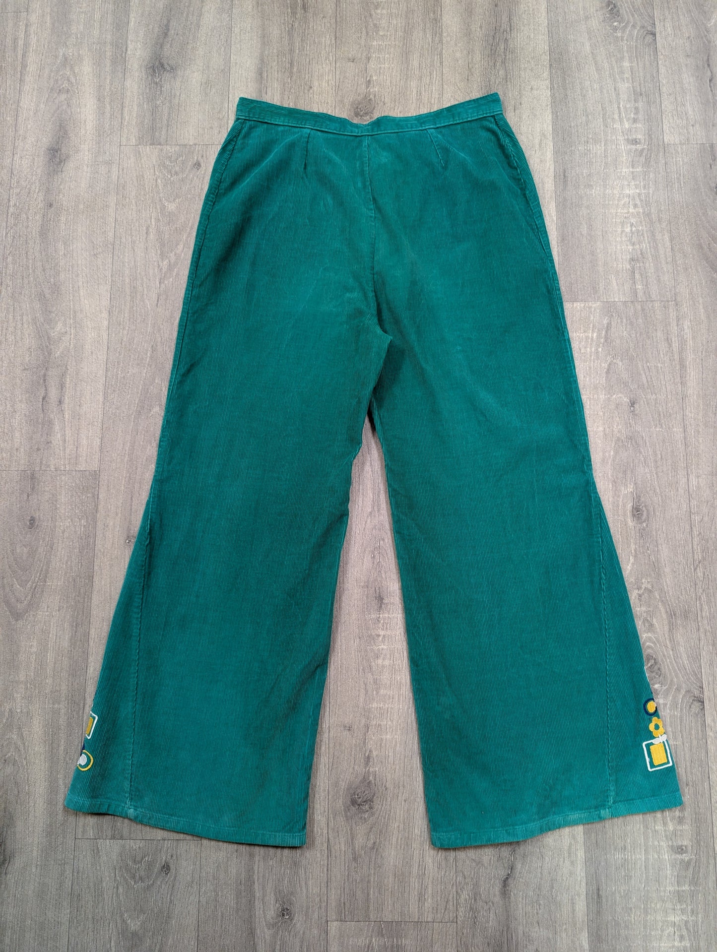 1970s St Michael green corduroy trousers - 32" waist