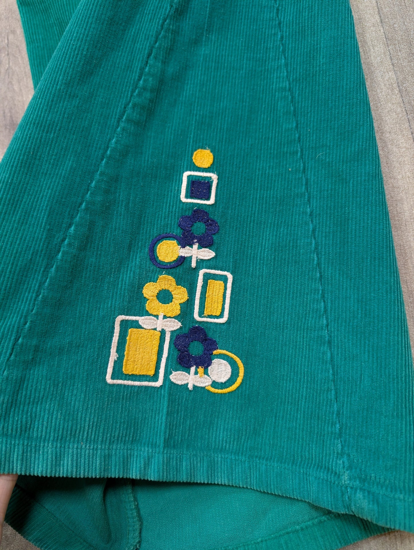 1970s St Michael green corduroy trousers - 32" waist