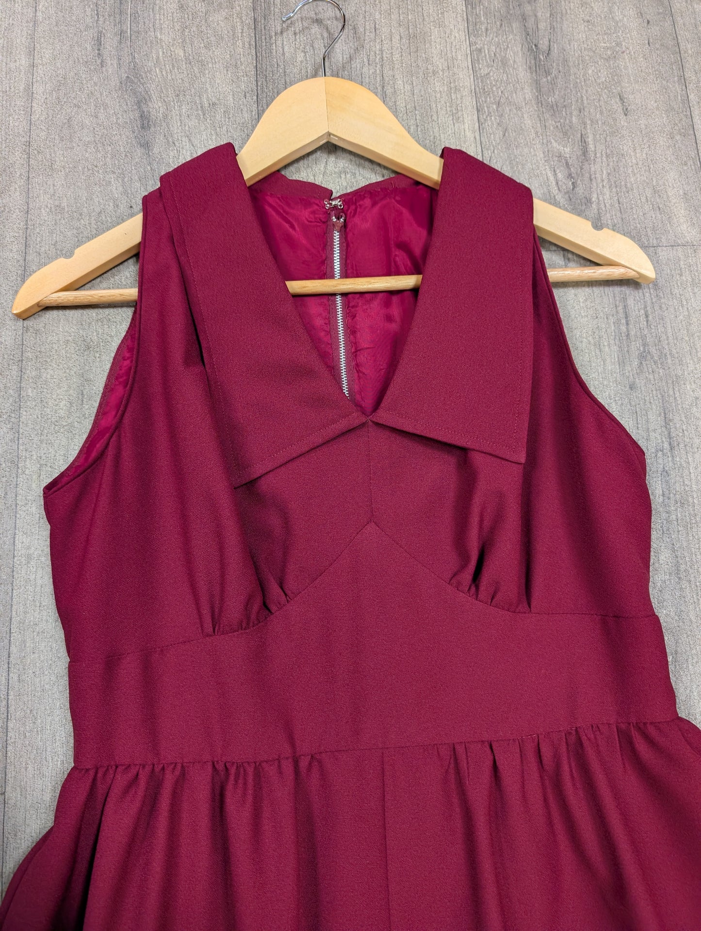 1970s burgundy maxi dress - S/M/10/12
