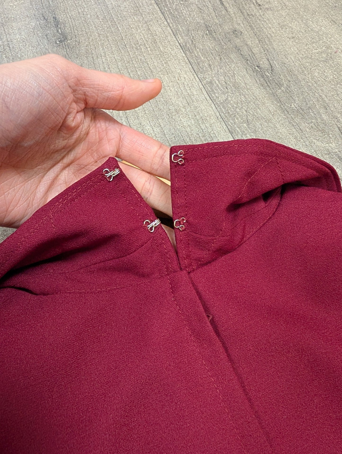 1970s burgundy maxi dress - S/M/10/12