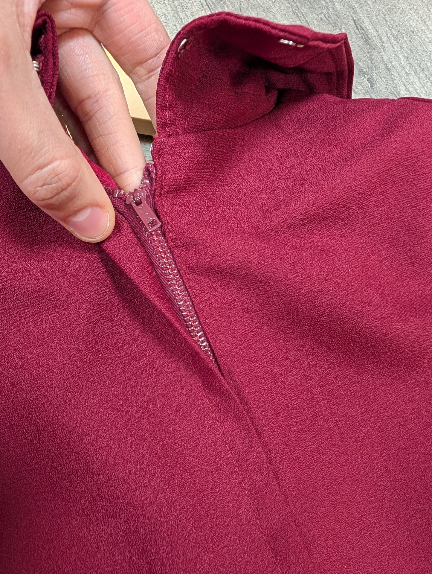 1970s burgundy maxi dress - S/M/10/12
