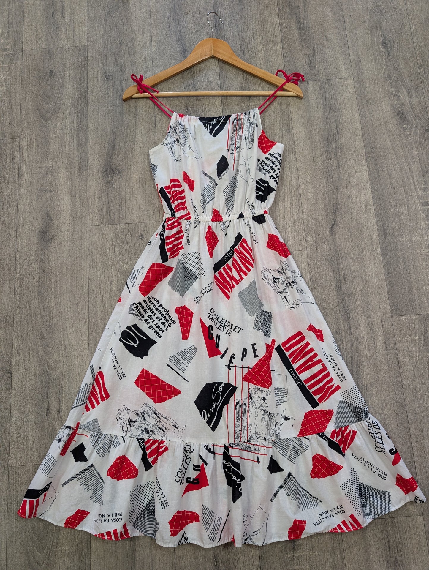 1980s novelty print cotton dress - XS/S