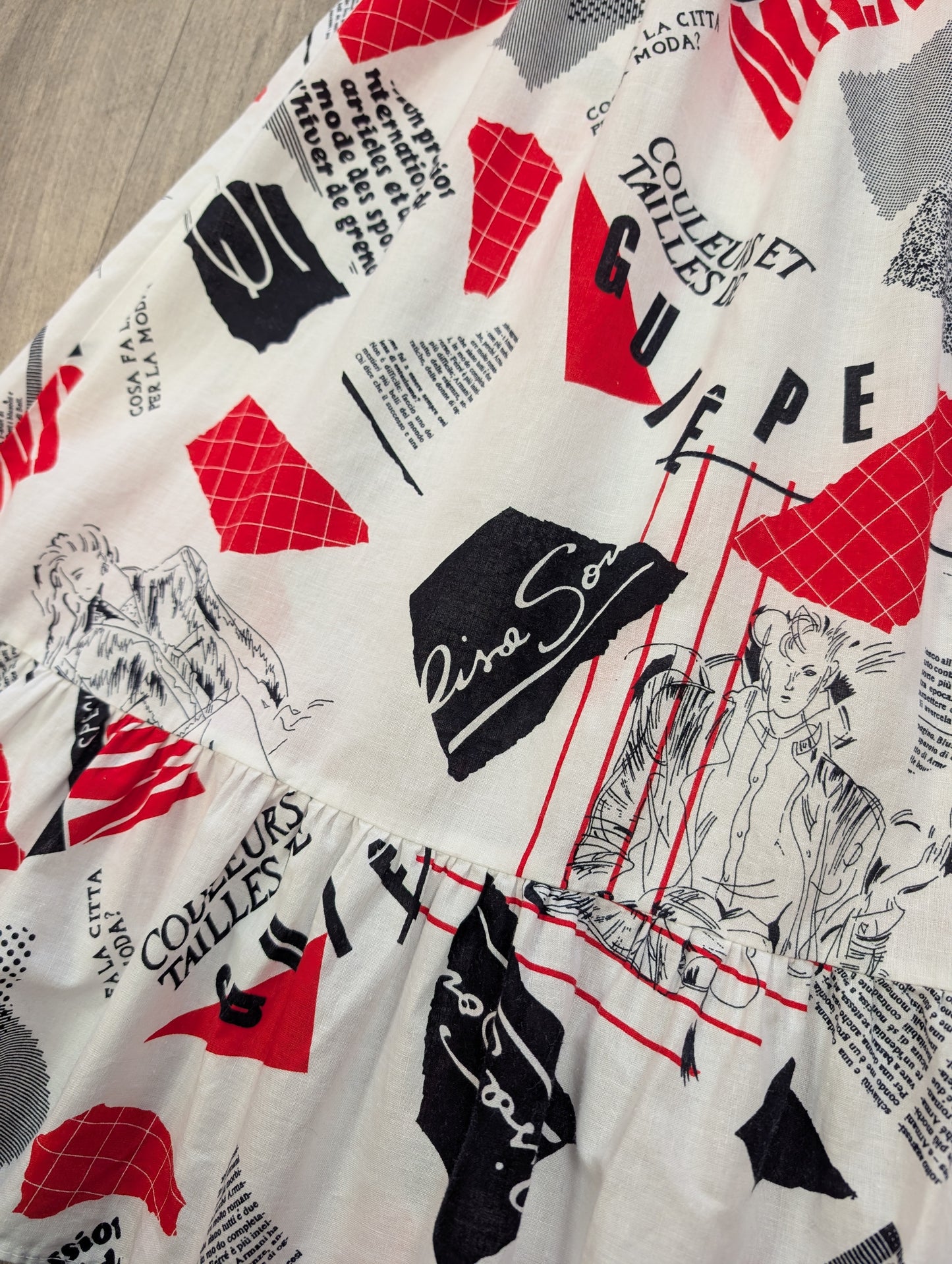 1980s novelty print cotton dress - XS/S